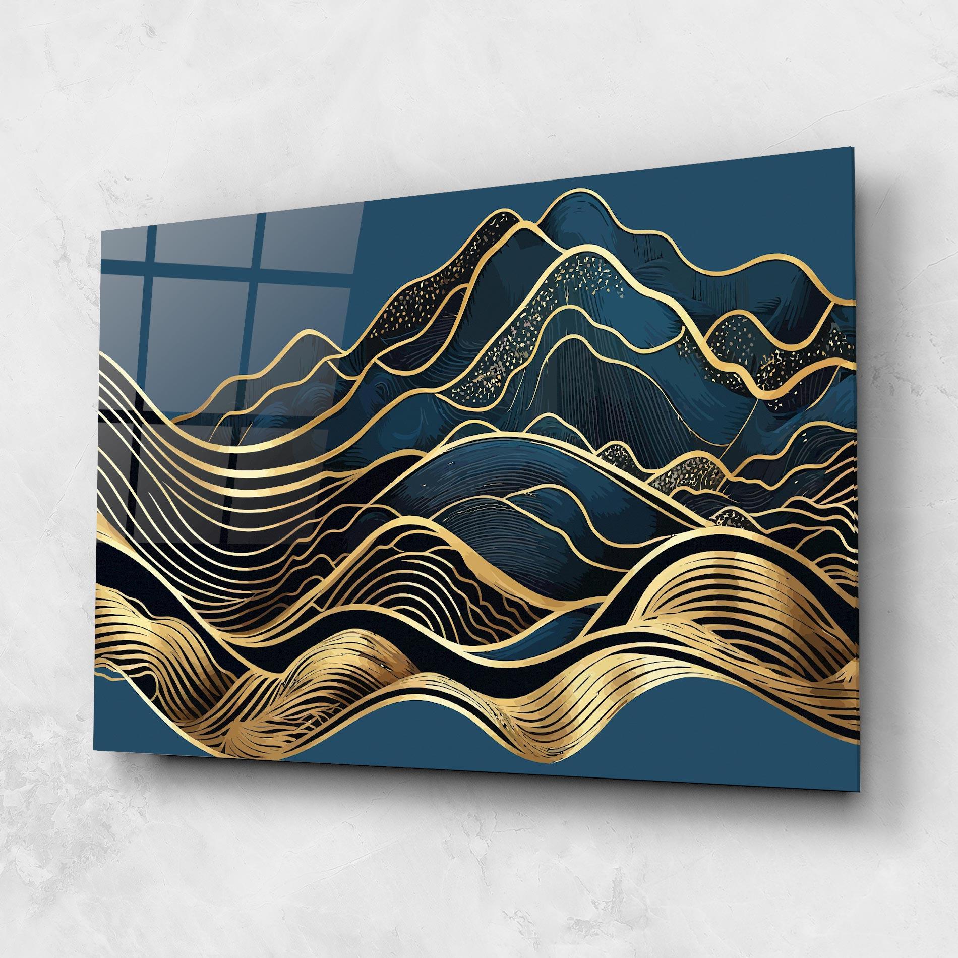 Tablou Sticla Asiatic Blue Wave mockup 1