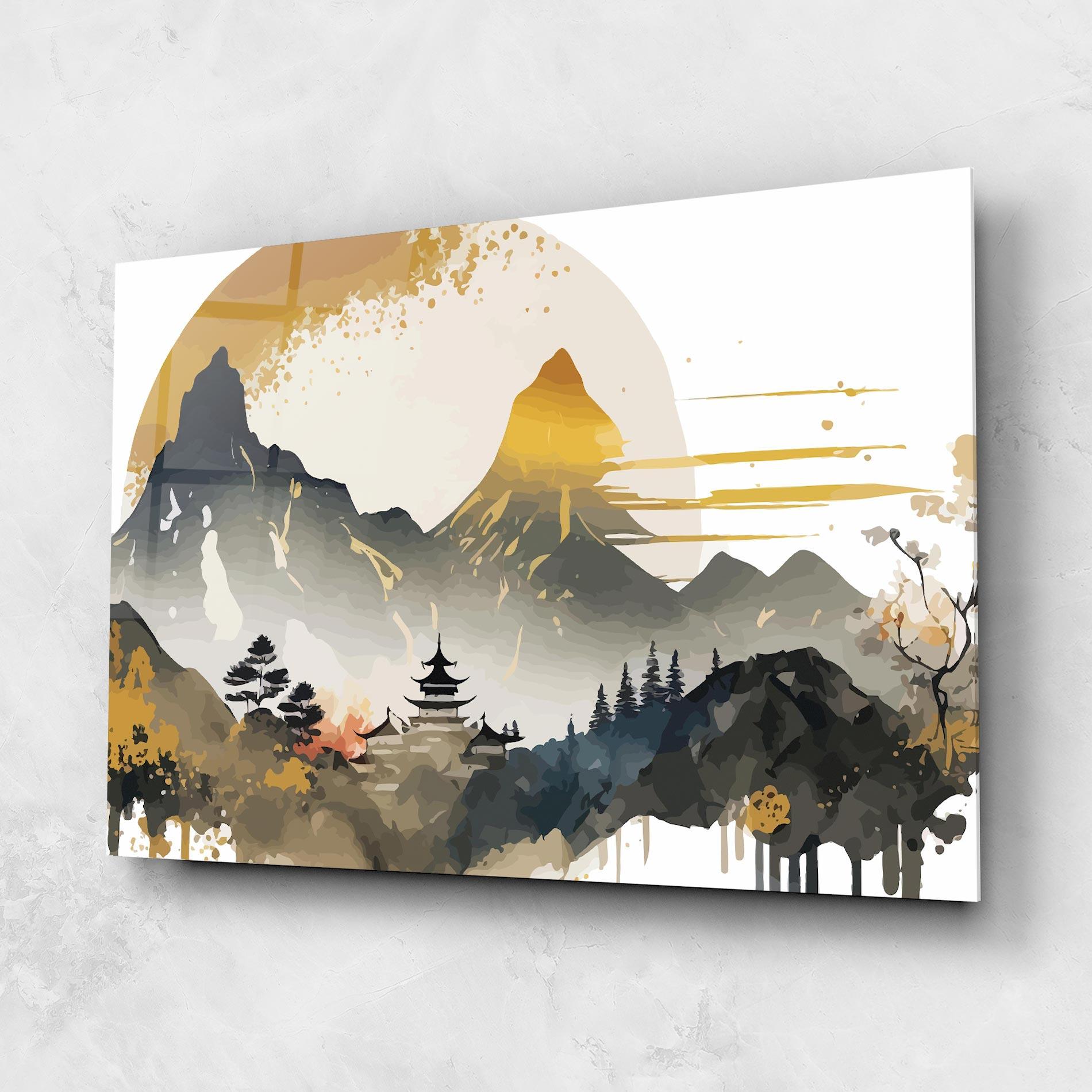 Tablou Sticla Asiatic Gold Cream mockup 1