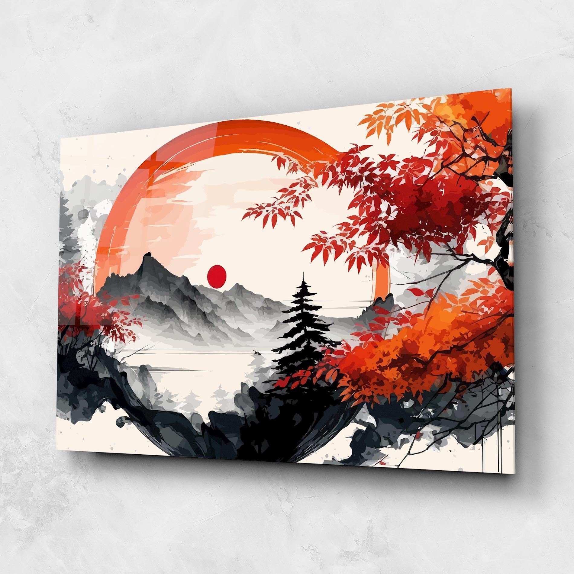 Tablou Sticla Asiatic Grey Montain mockup 1