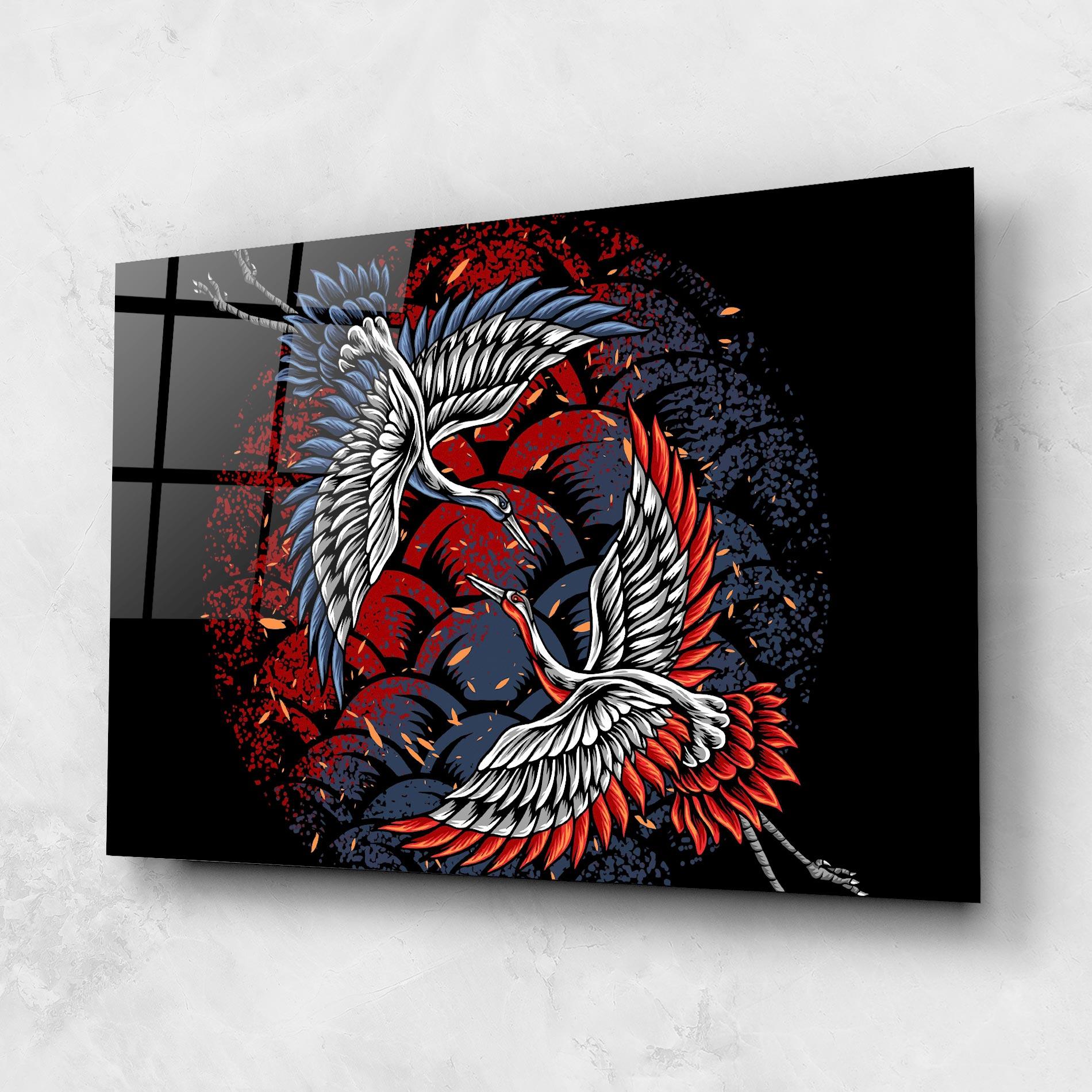 Tablou Sticla Battlecranes mockup 1