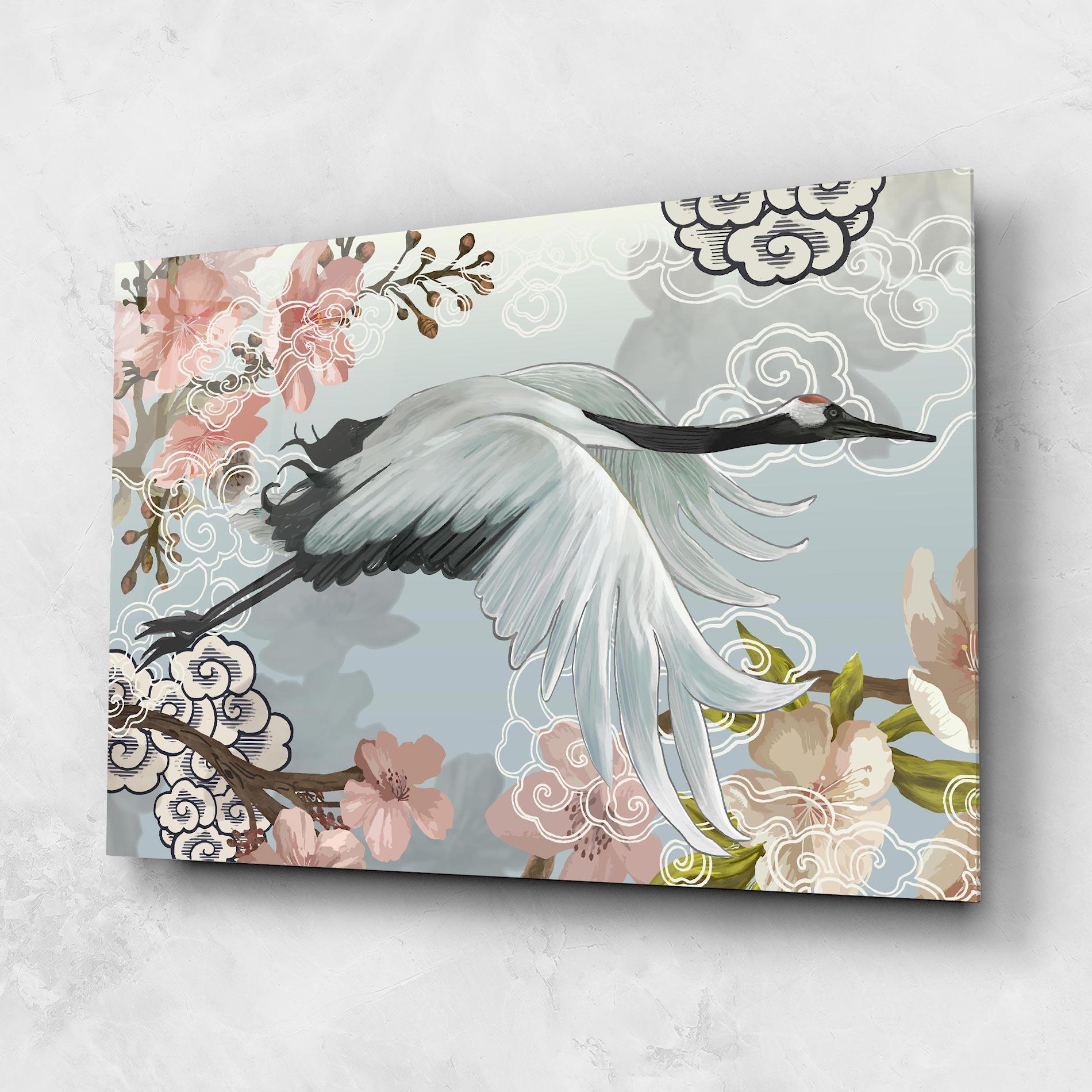 Tablou Sticla Beautiful Asiatic Bird mockup 1