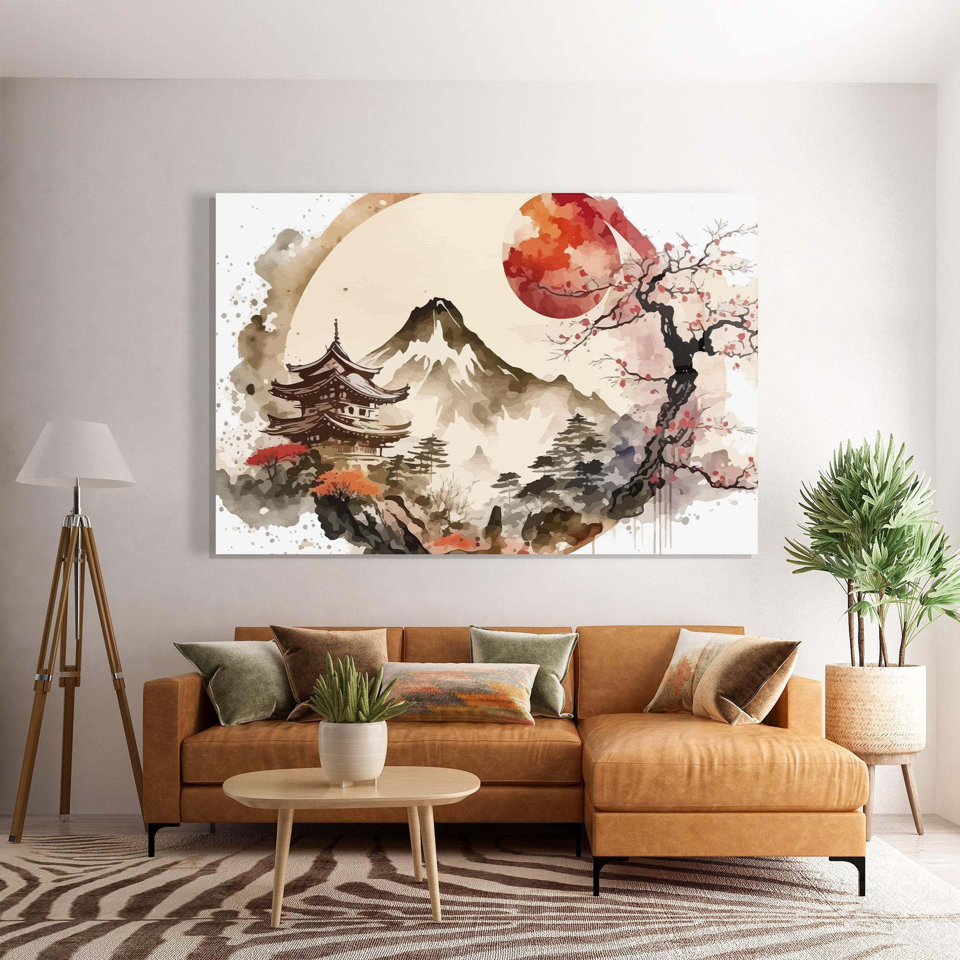 Tablou Sticla Asiatic Blossom View mockup 7