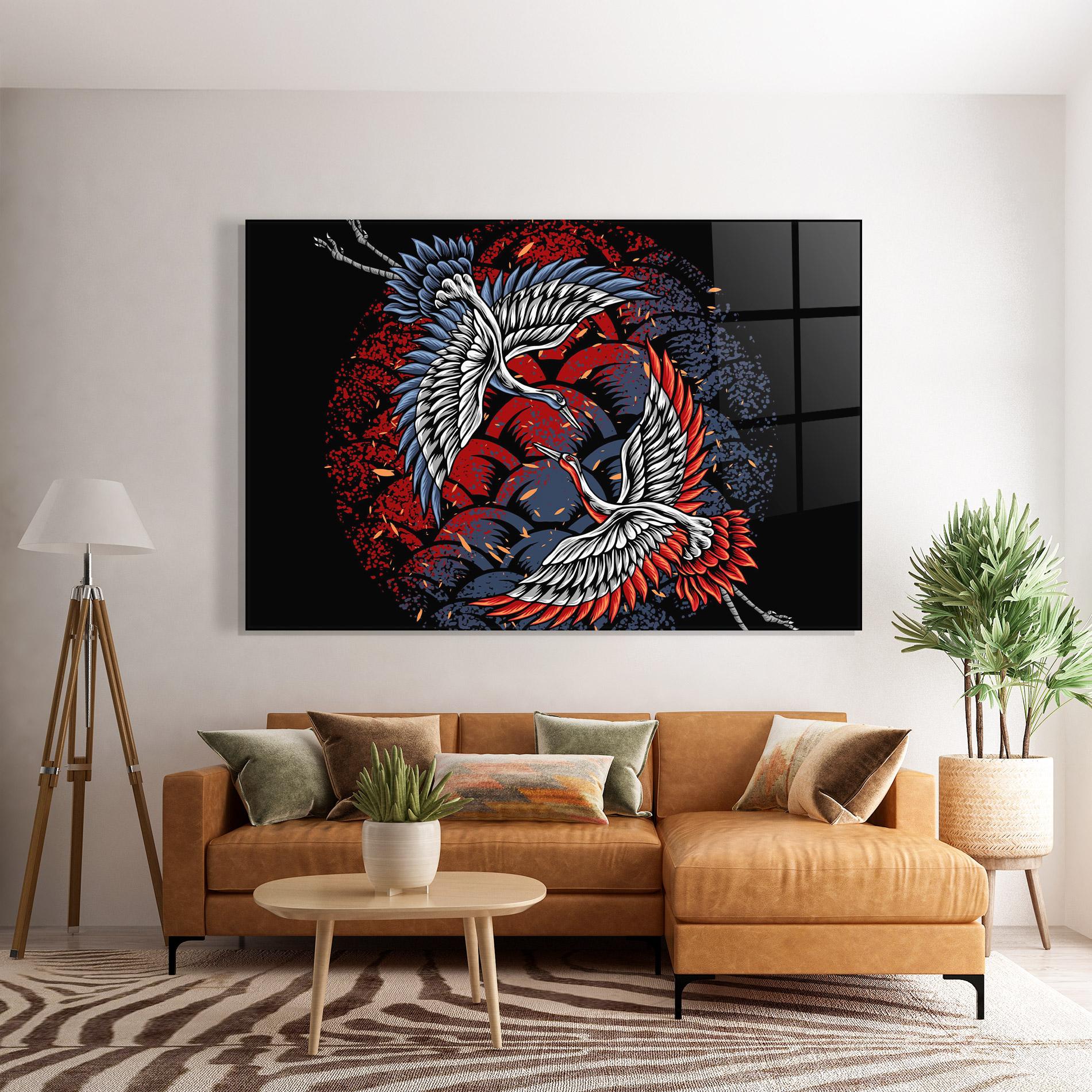 Tablou Sticla Battlecranes mockup 7