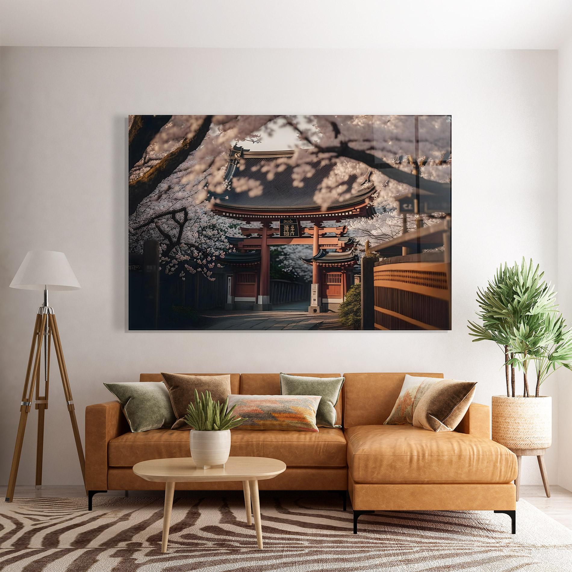 Tablou Sticla Cherry Blossom Garden mockup 7