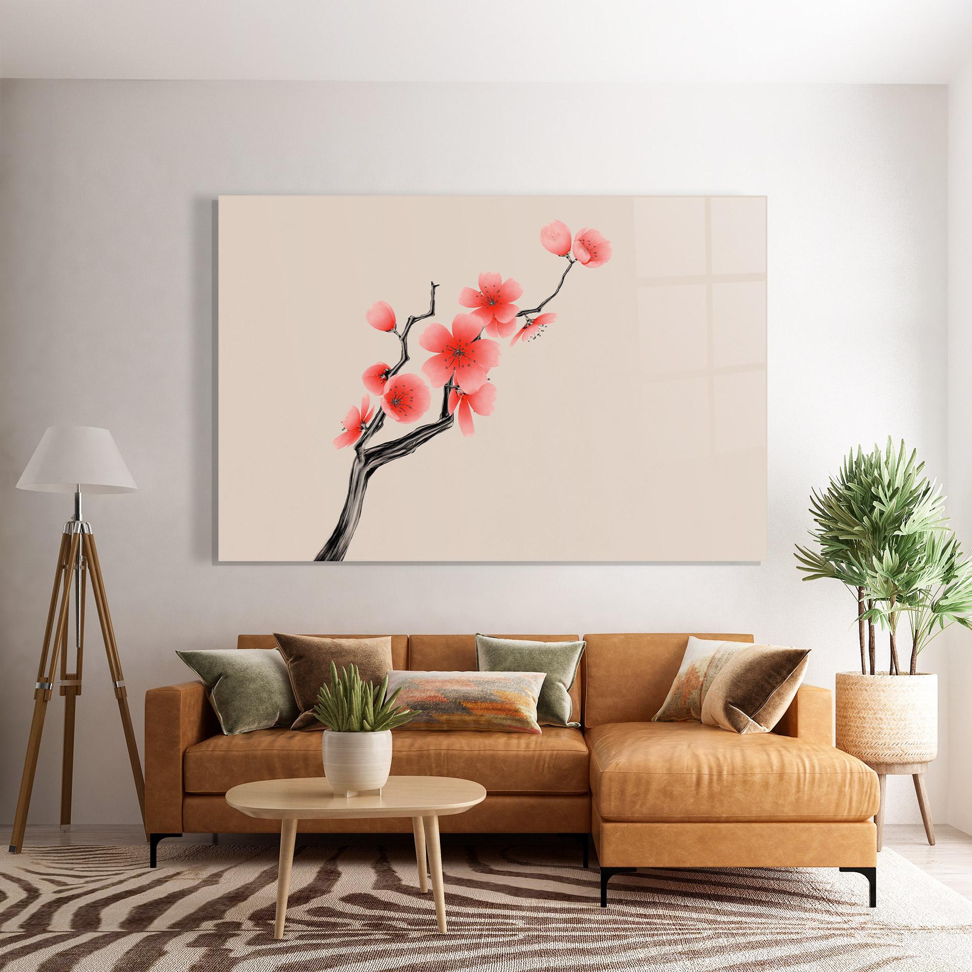 Tablou Sticla Chinese Plum Blossom mockup 7