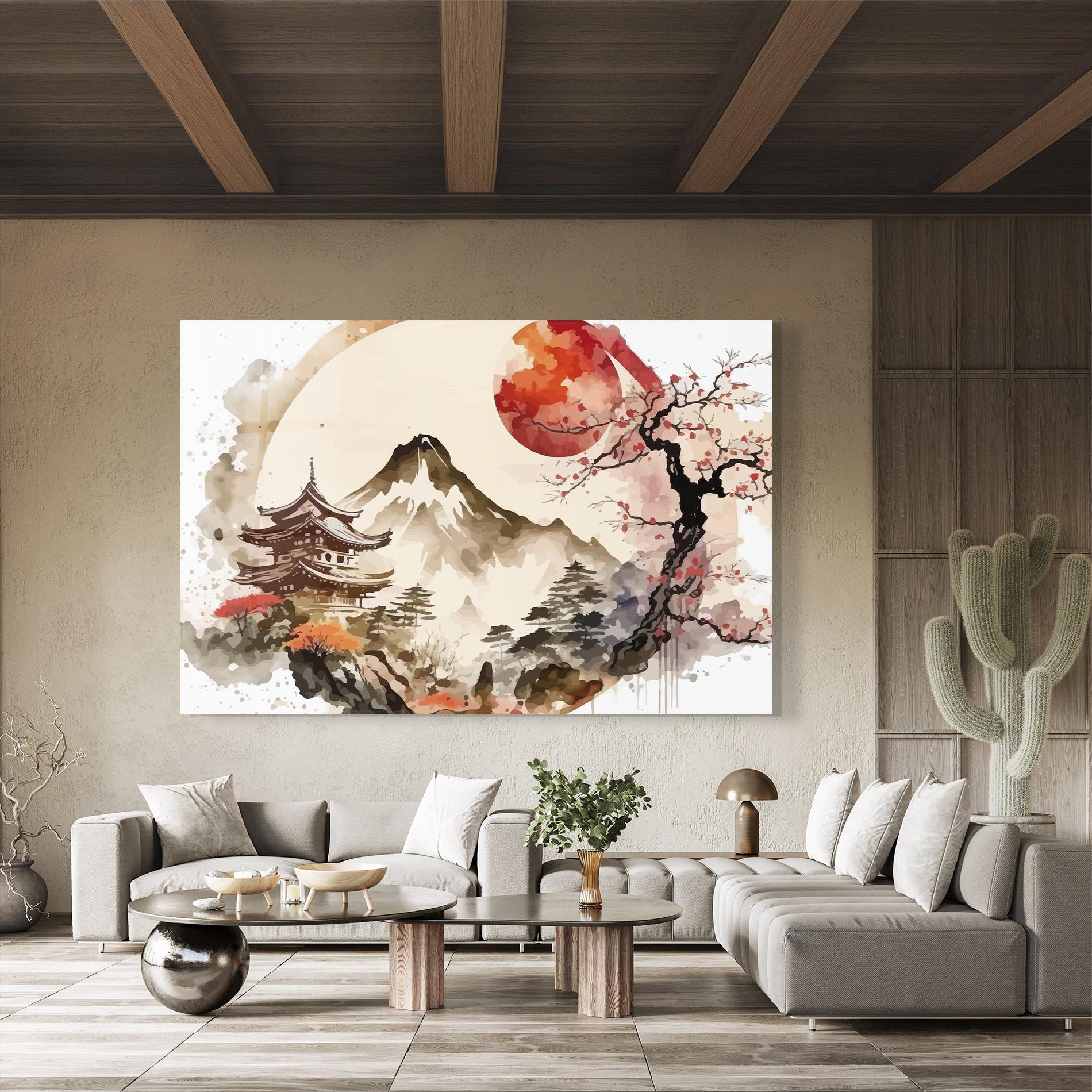 Tablou Sticla Asiatic Blossom View mockup 8