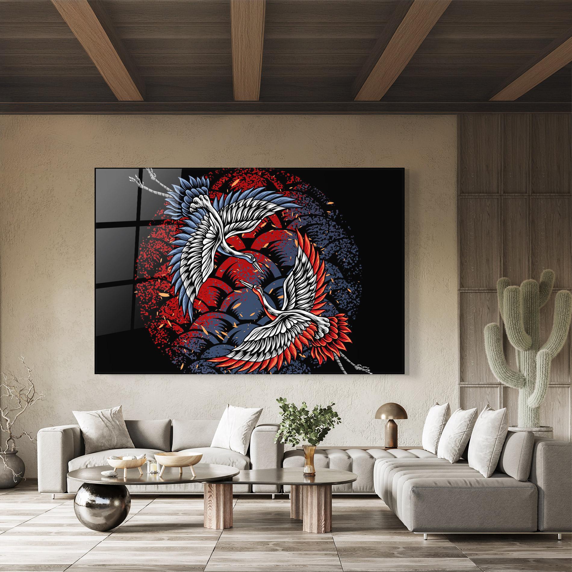 Tablou Sticla Battlecranes mockup 8