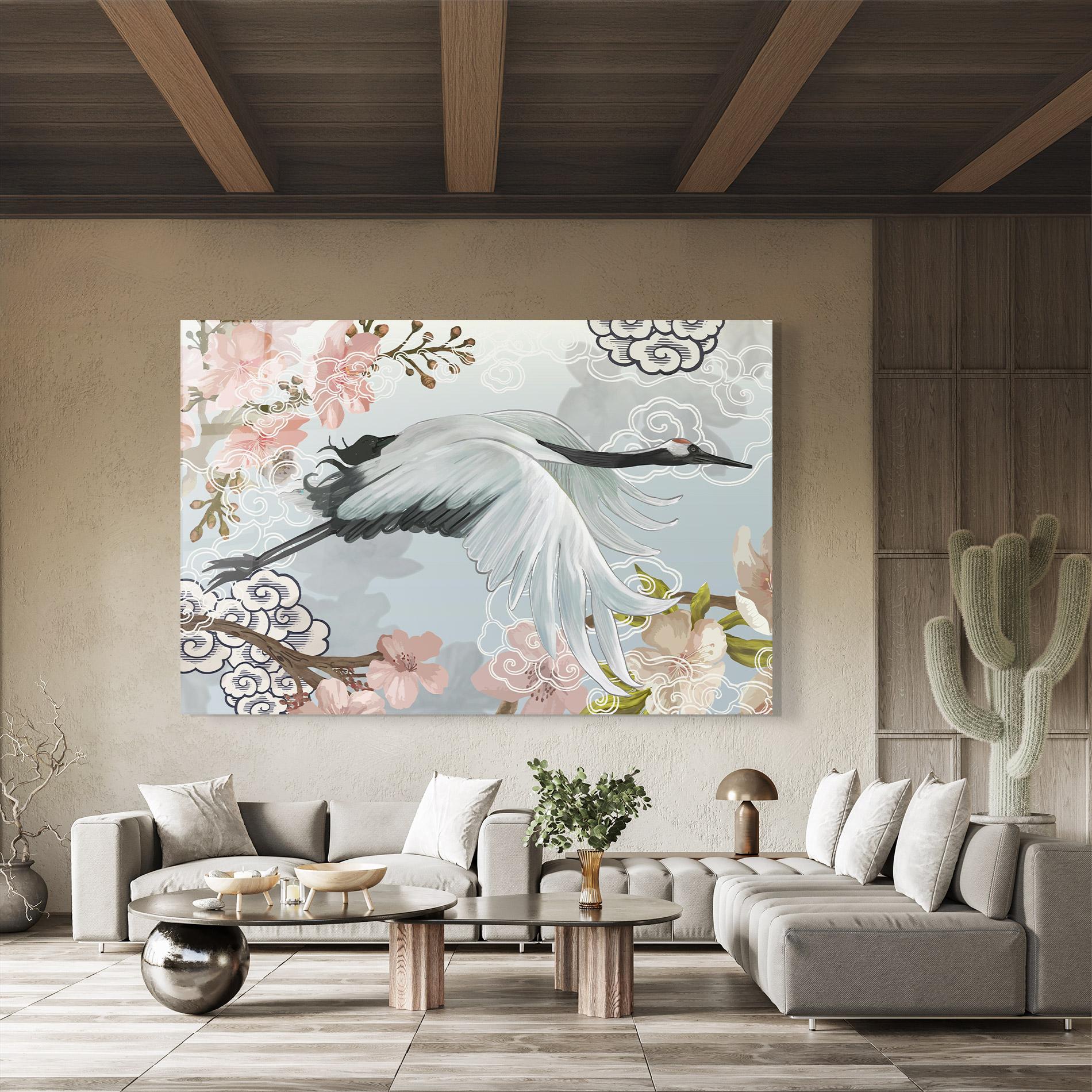 Tablou Sticla Beautiful Asiatic Bird mockup 8