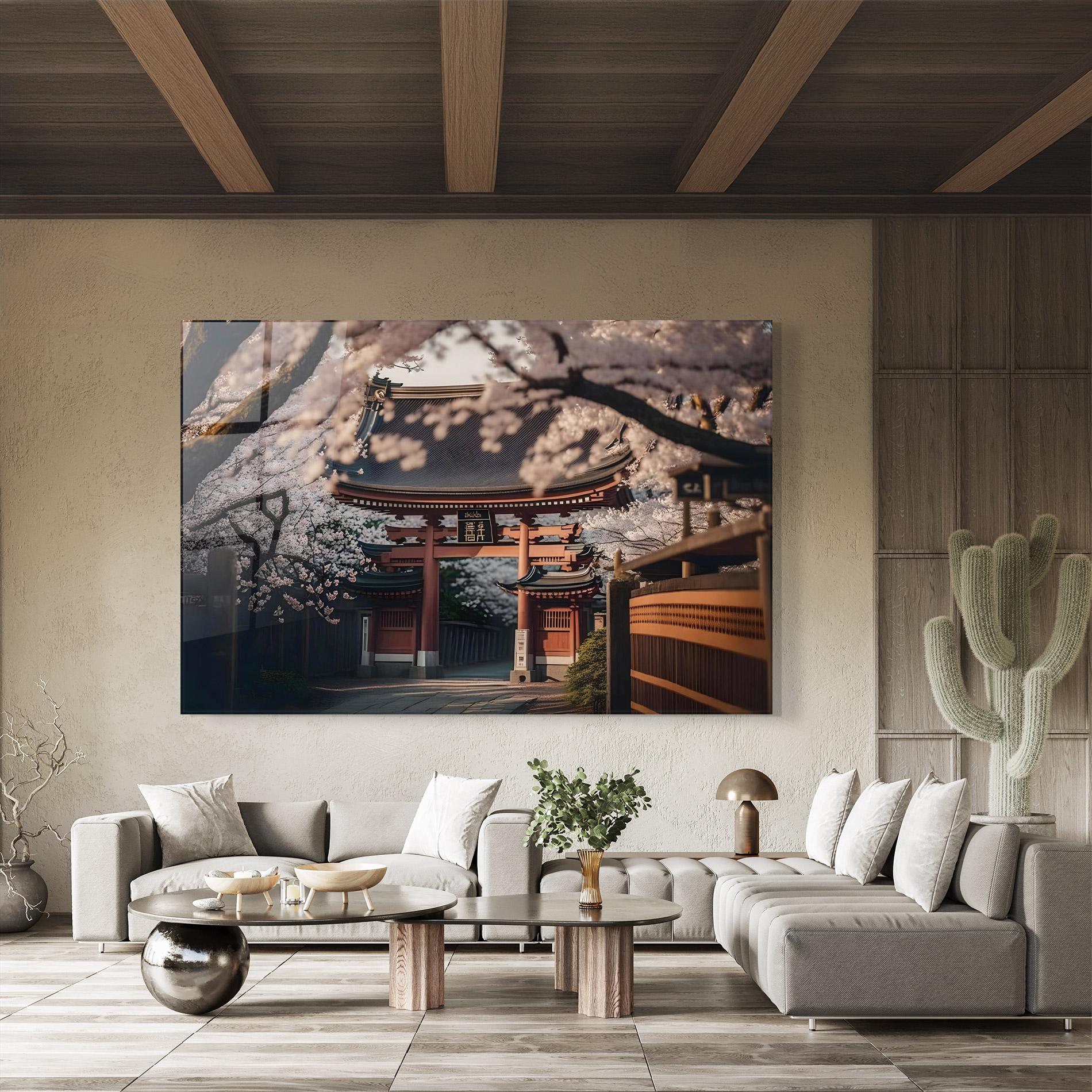 Tablou Sticla Cherry Blossom Garden mockup 8