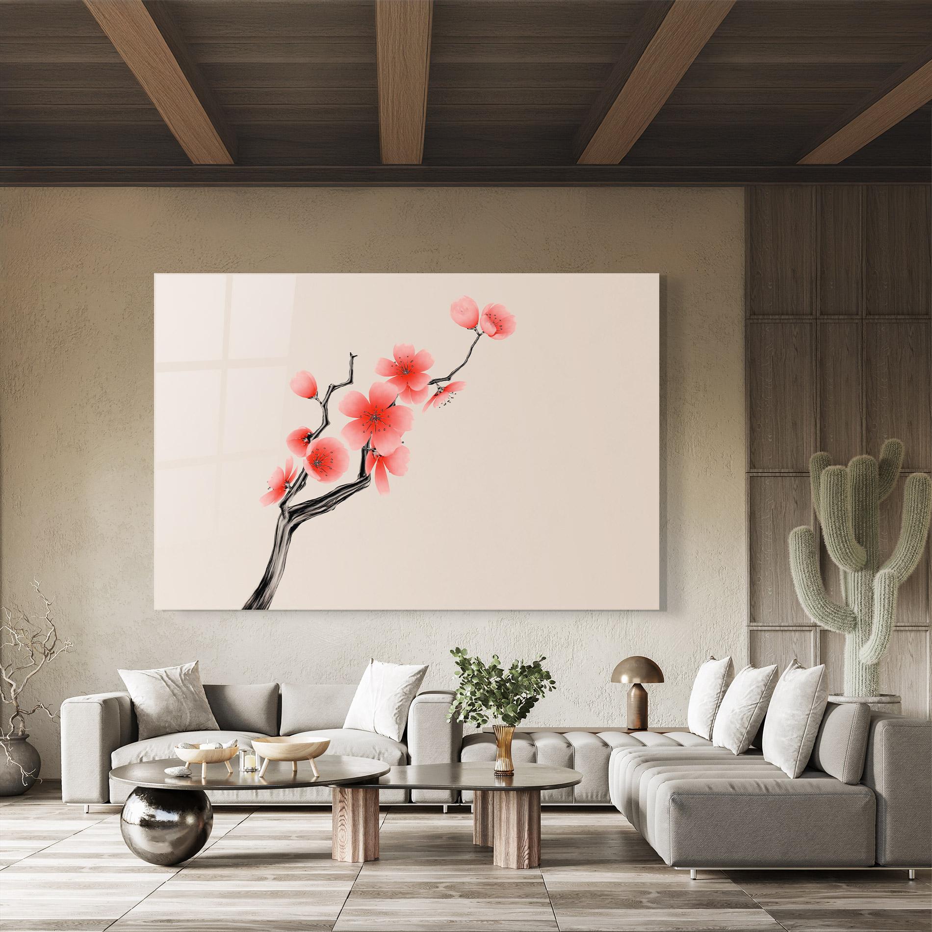 Tablou Sticla Chinese Plum Blossom mockup 8