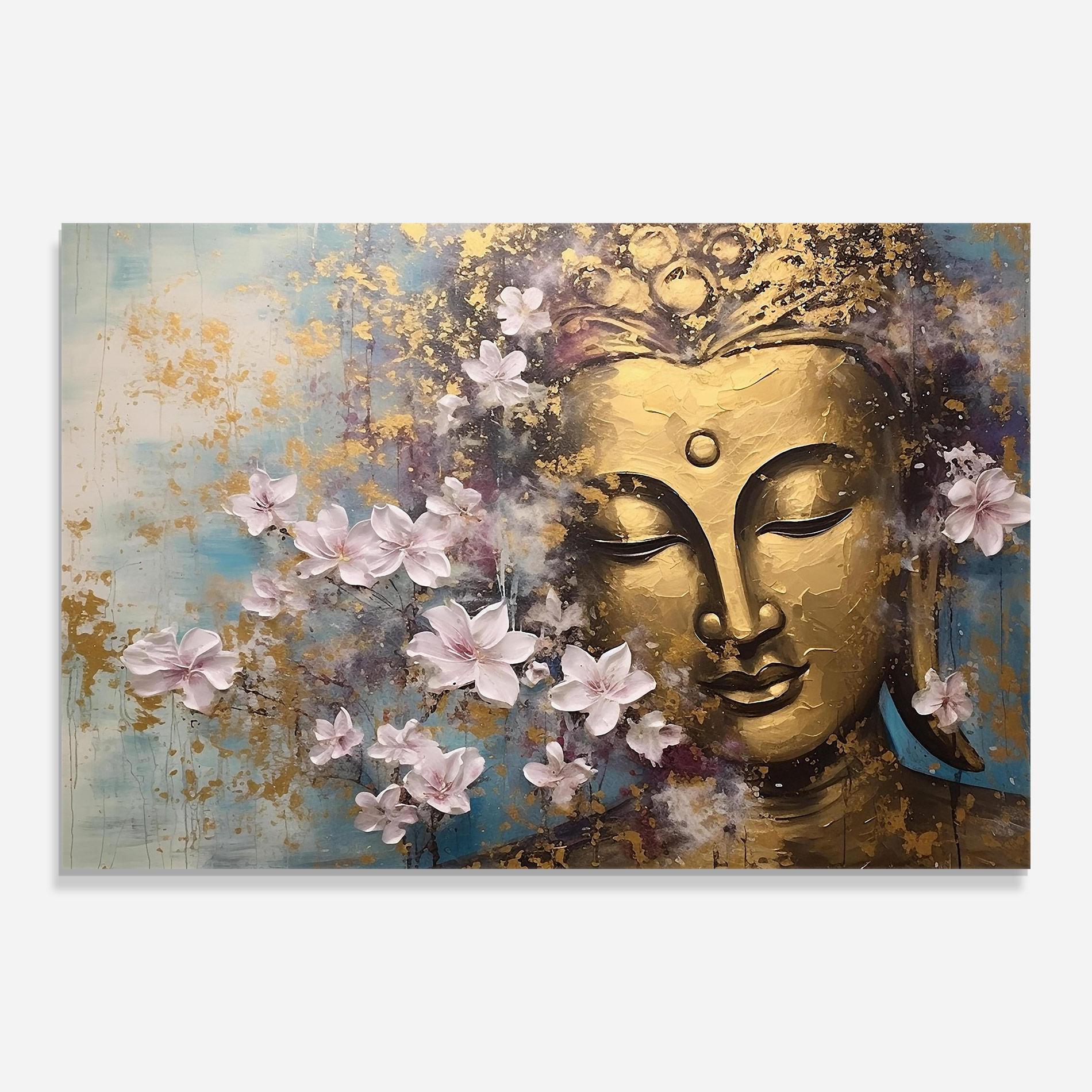 Tablou Sticla Abstract Buddha Plants mockup 0