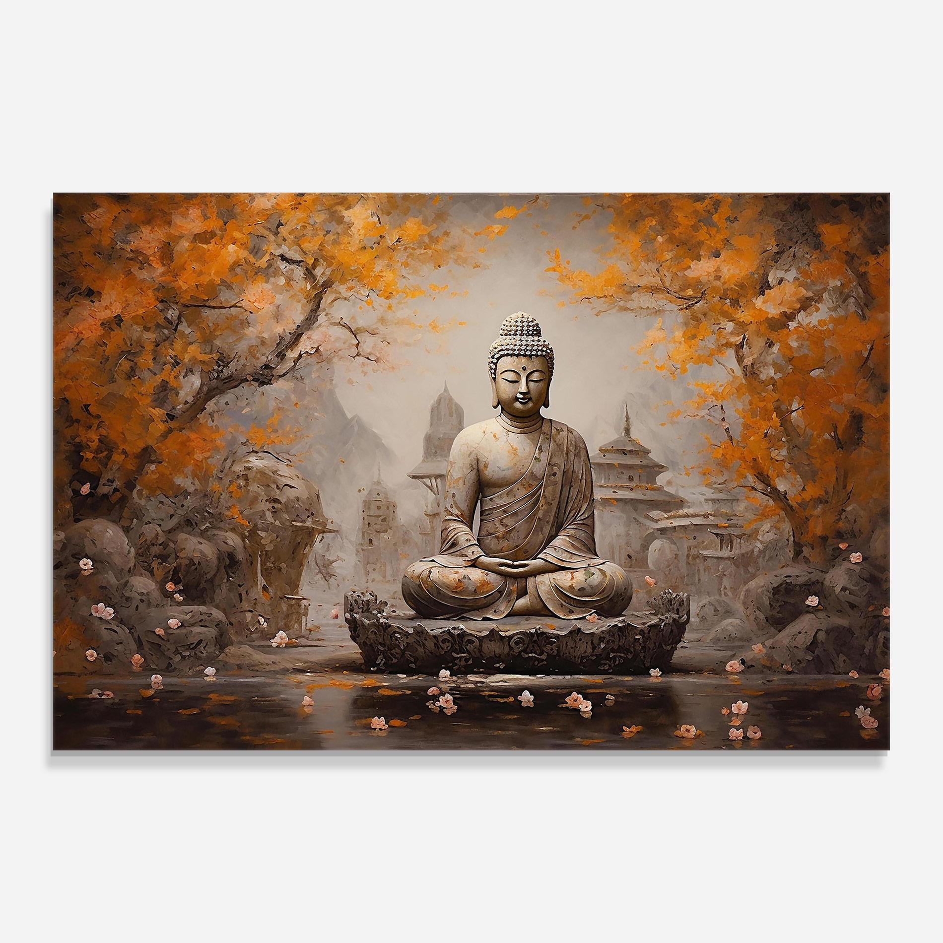 Tablou Sticla Beautiful Buddha Art mockup 0