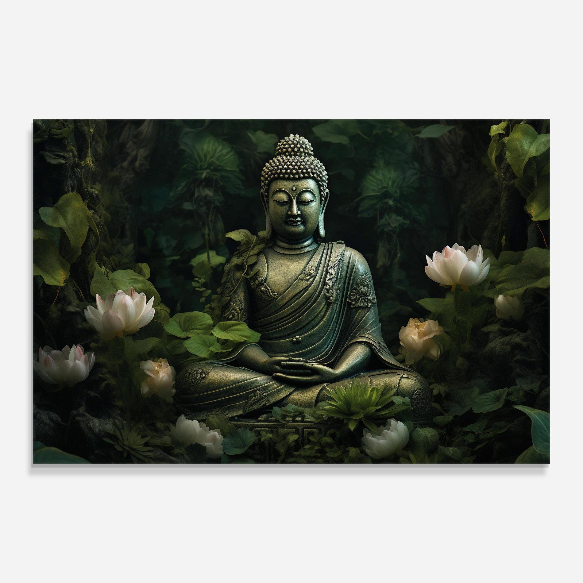 Tablou Sticla Buddha Lotus Flower mockup 0
