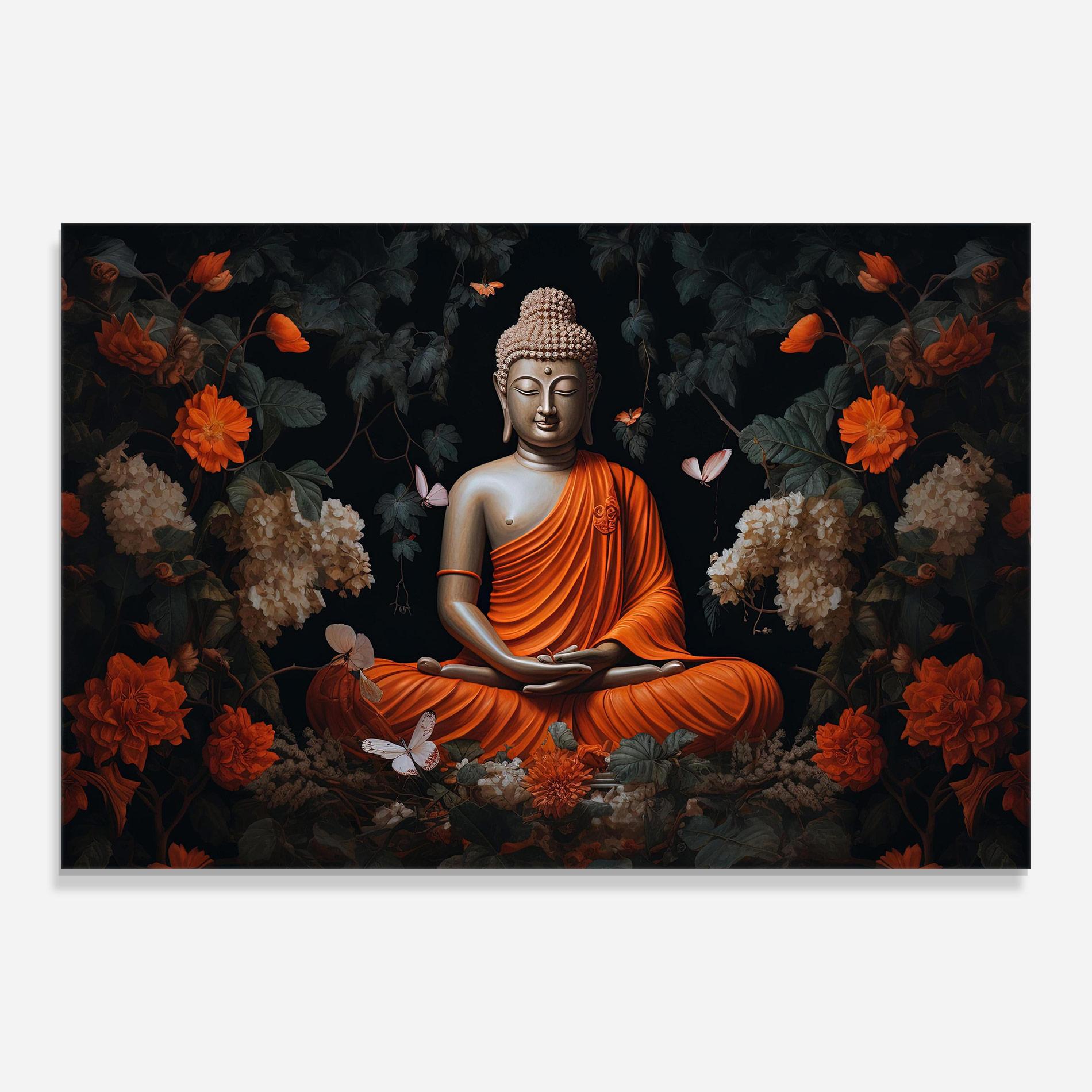 Tablou Sticla Butterfly Buddha mockup 0