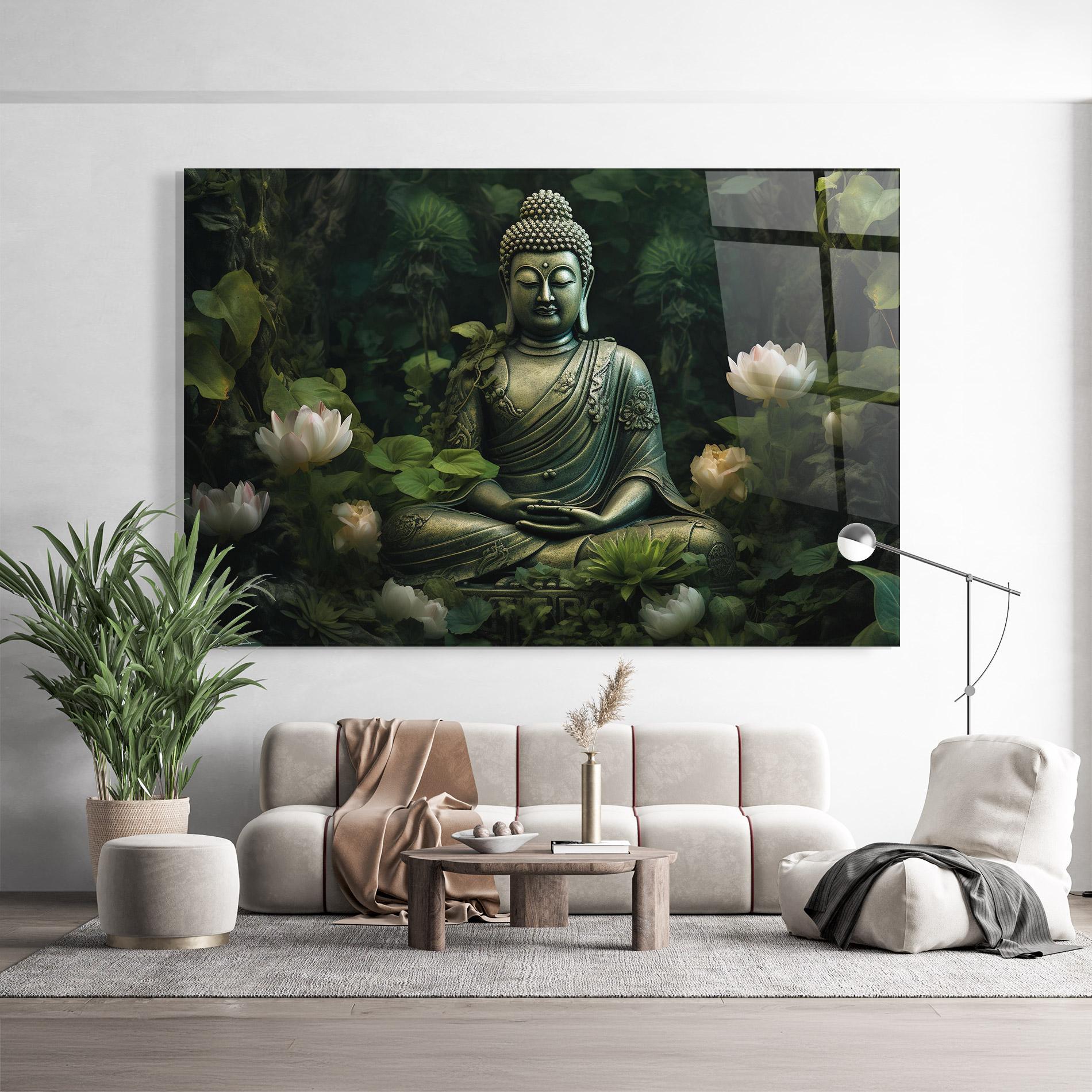 Tablou Sticla Buddha Lotus Flower mockup 9