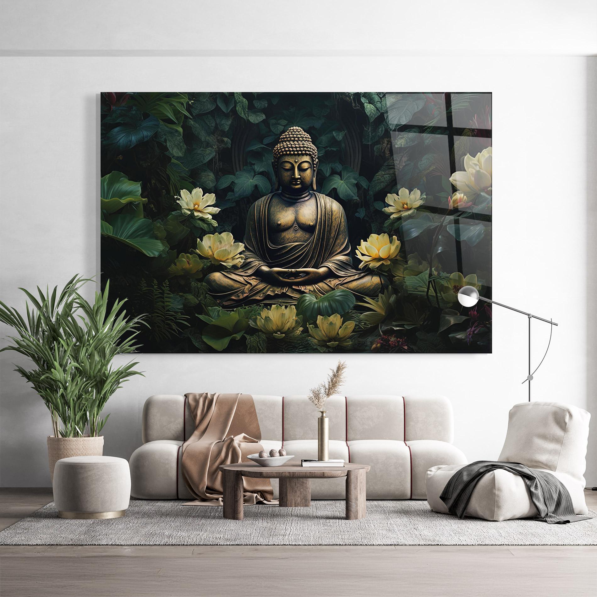 Tablou Sticla Calm Buddha Art mockup 9