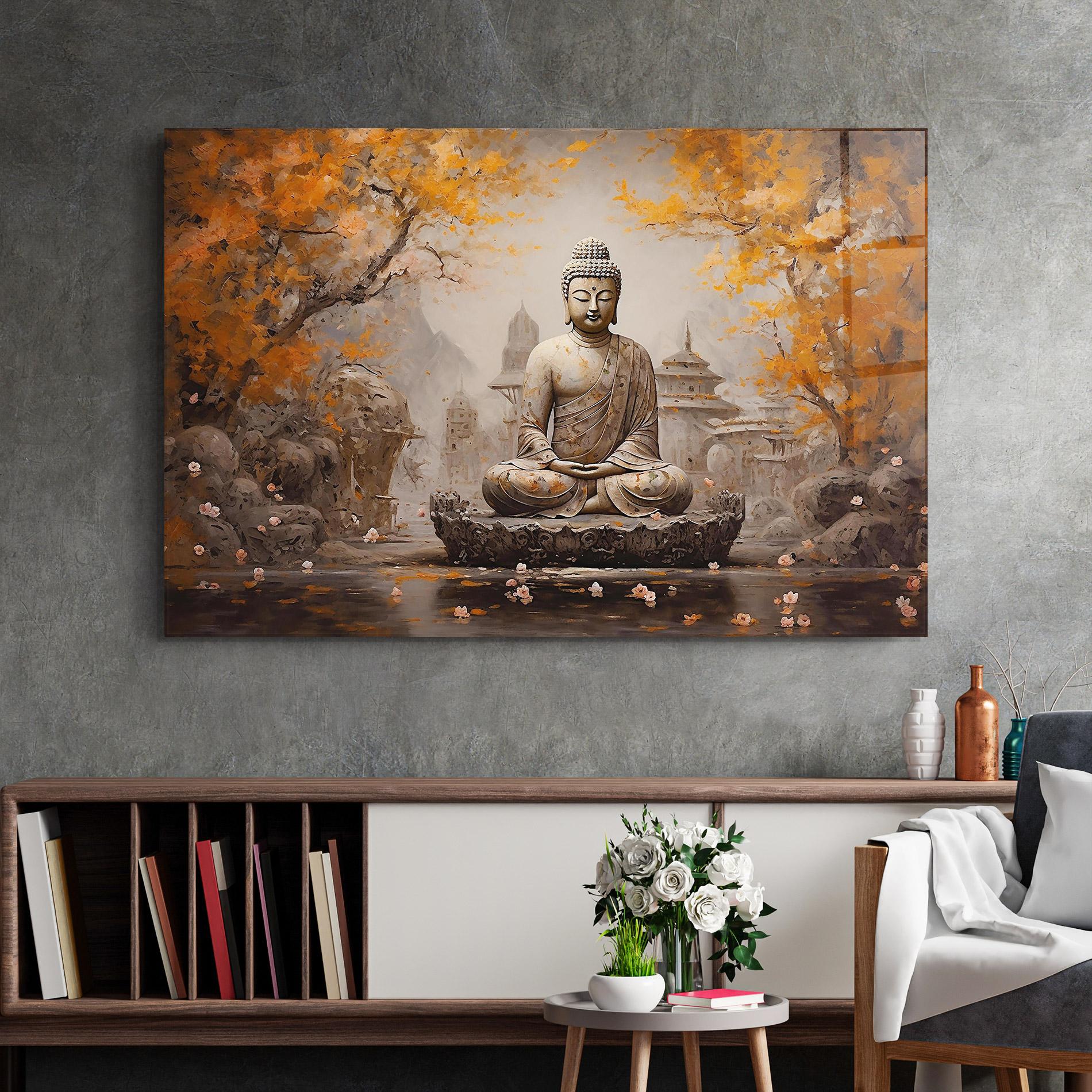 Tablou Sticla Beautiful Buddha Art mockup 2