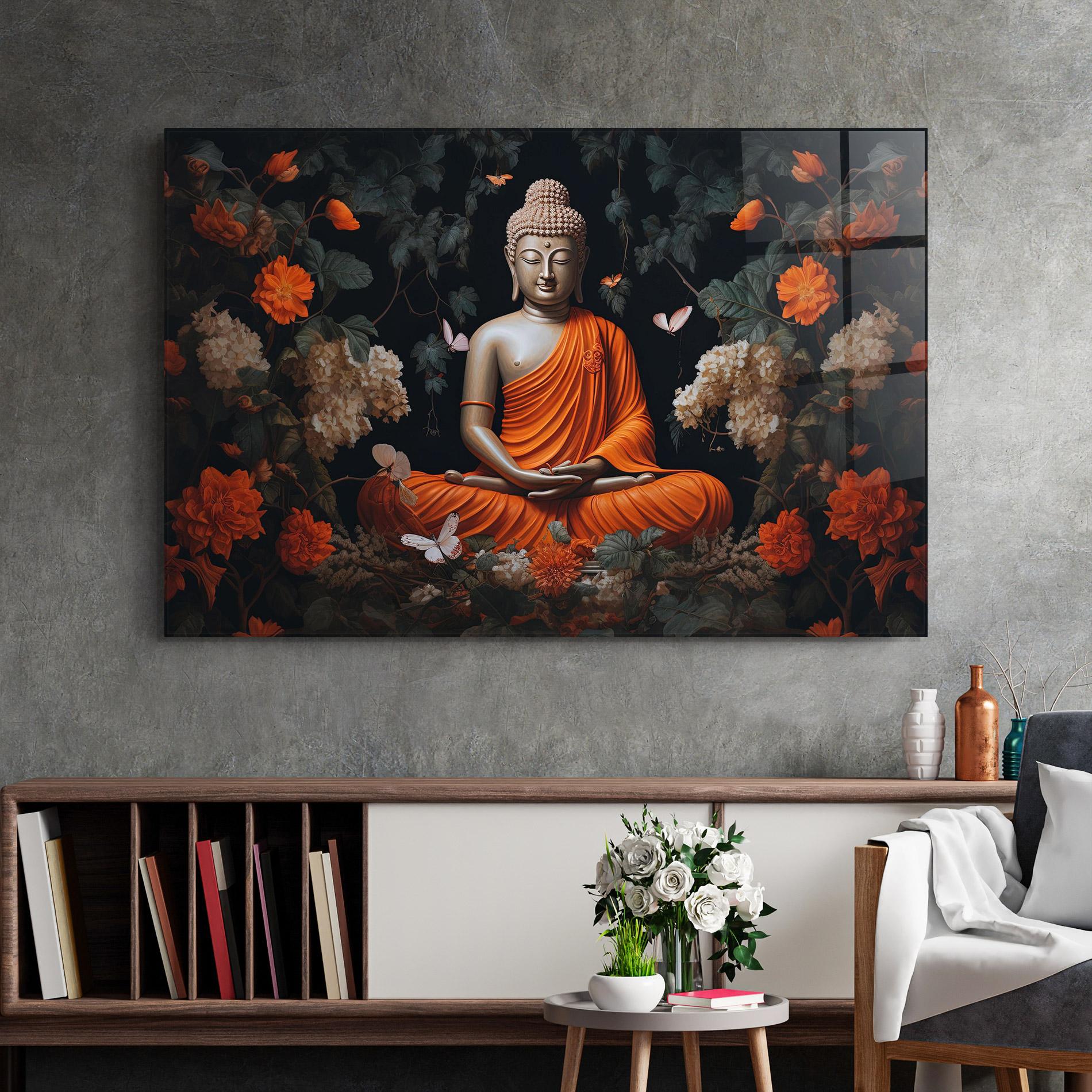 Tablou Sticla Butterfly Buddha mockup 2