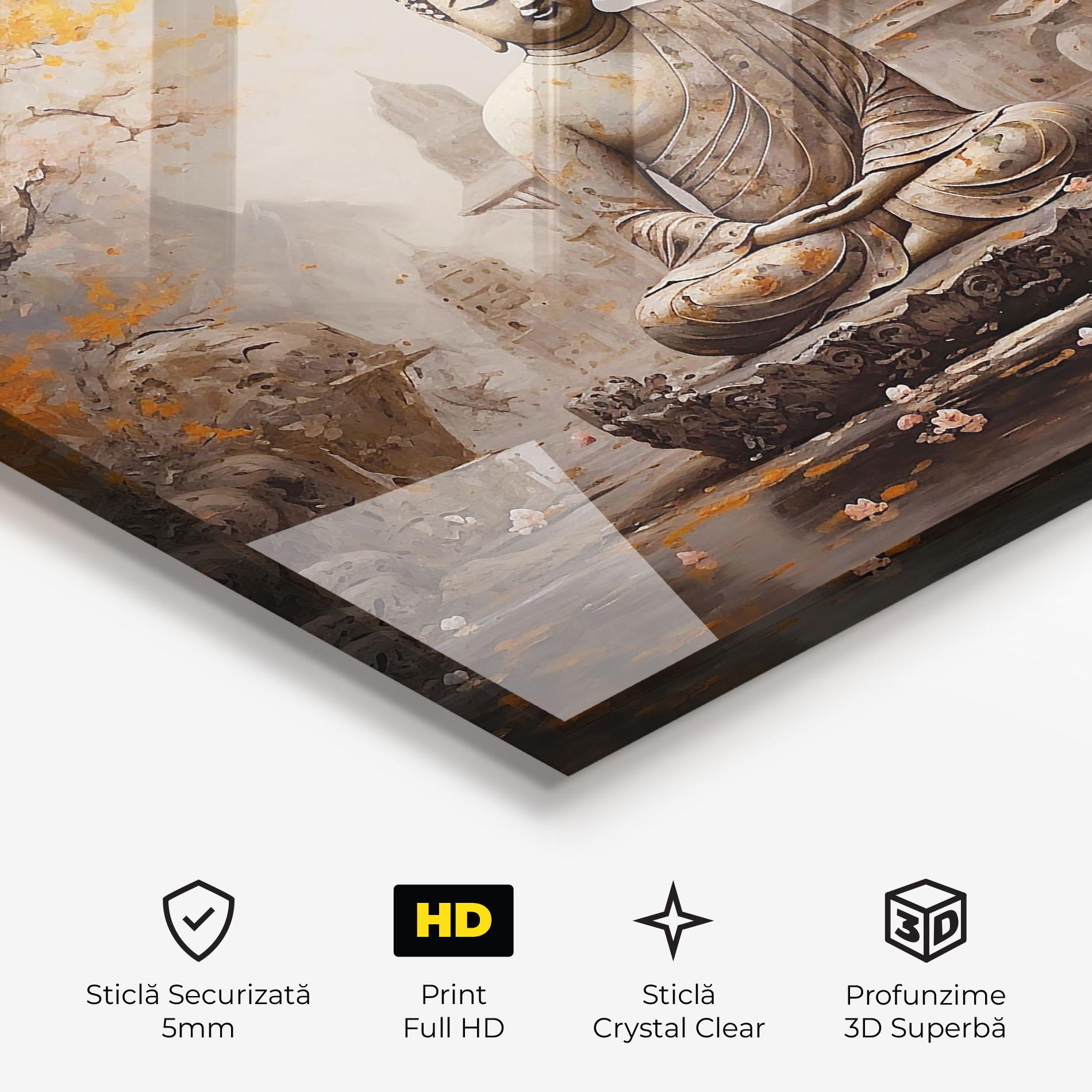 Tablou Sticla Beautiful Buddha Art mockup 3