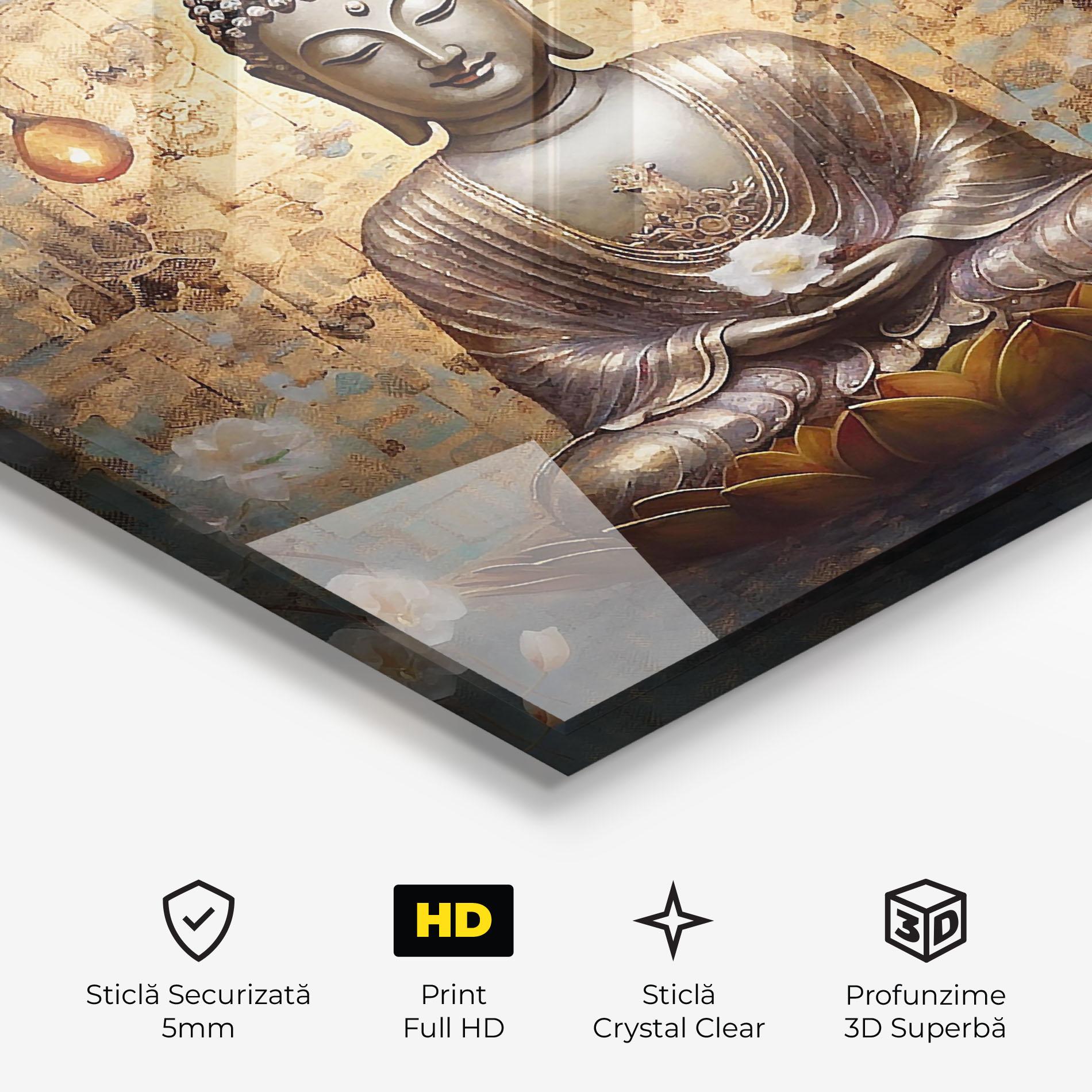 Tablou Sticla Buddha Meditation Art mockup 3