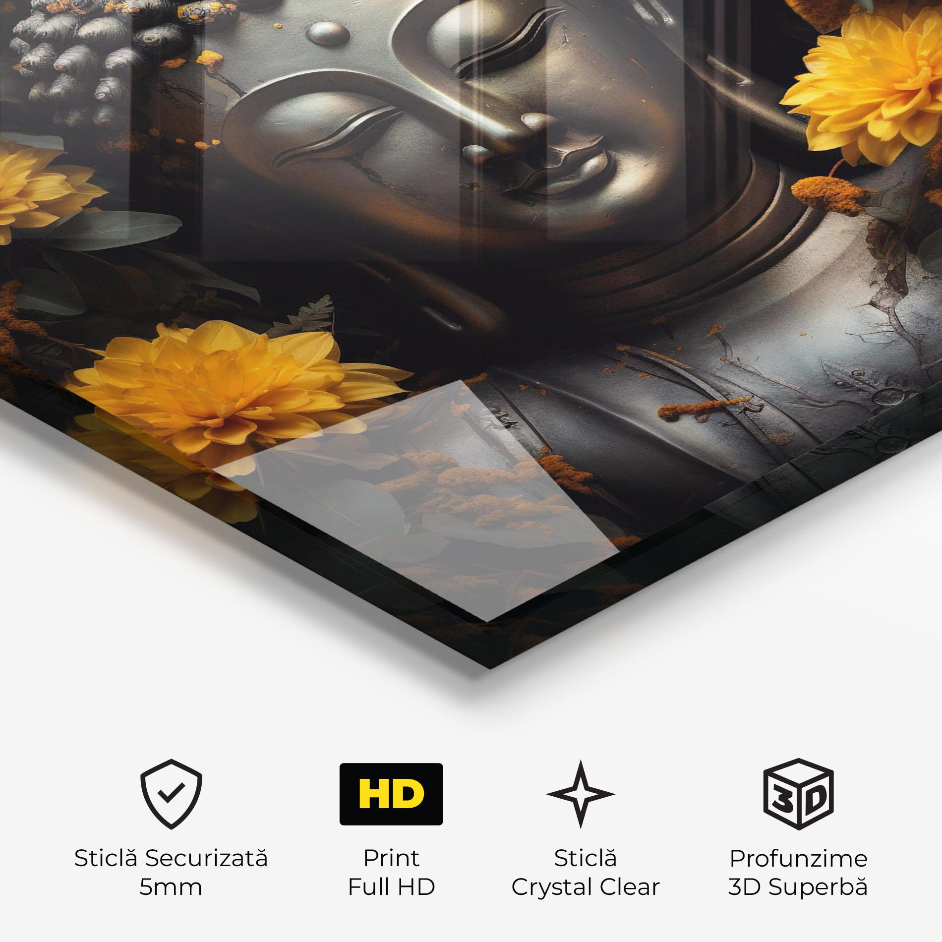 Tablou Sticla Buddha Peace Statue mockup 3