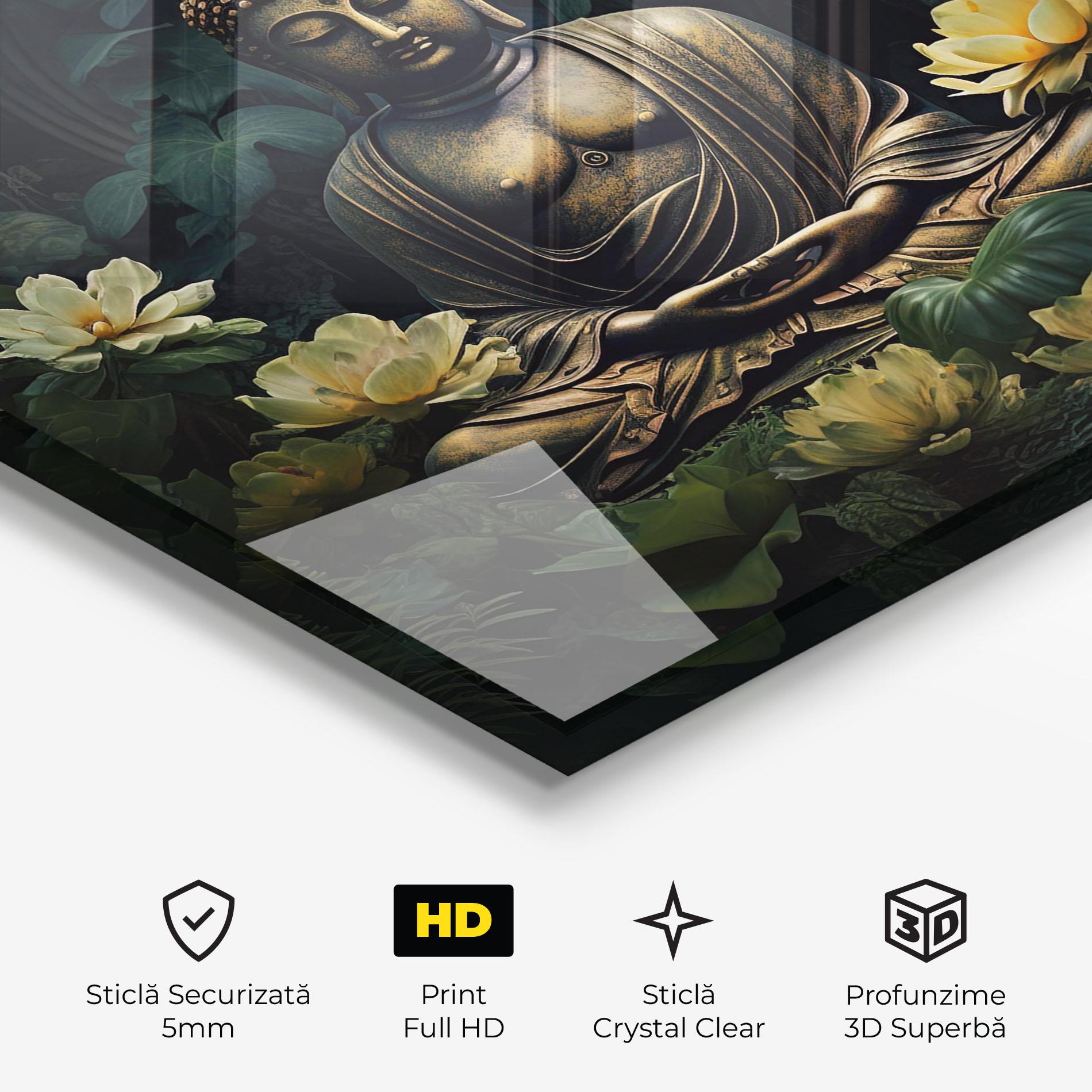 Tablou Sticla Calm Buddha Art mockup 3