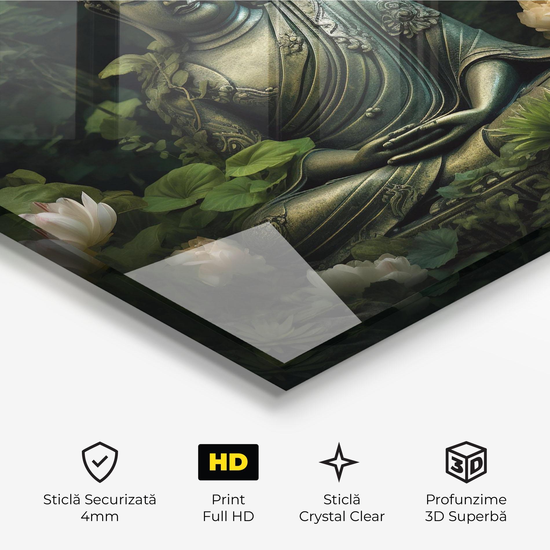 Tablou Sticla Buddha Lotus Flower mockup 3
