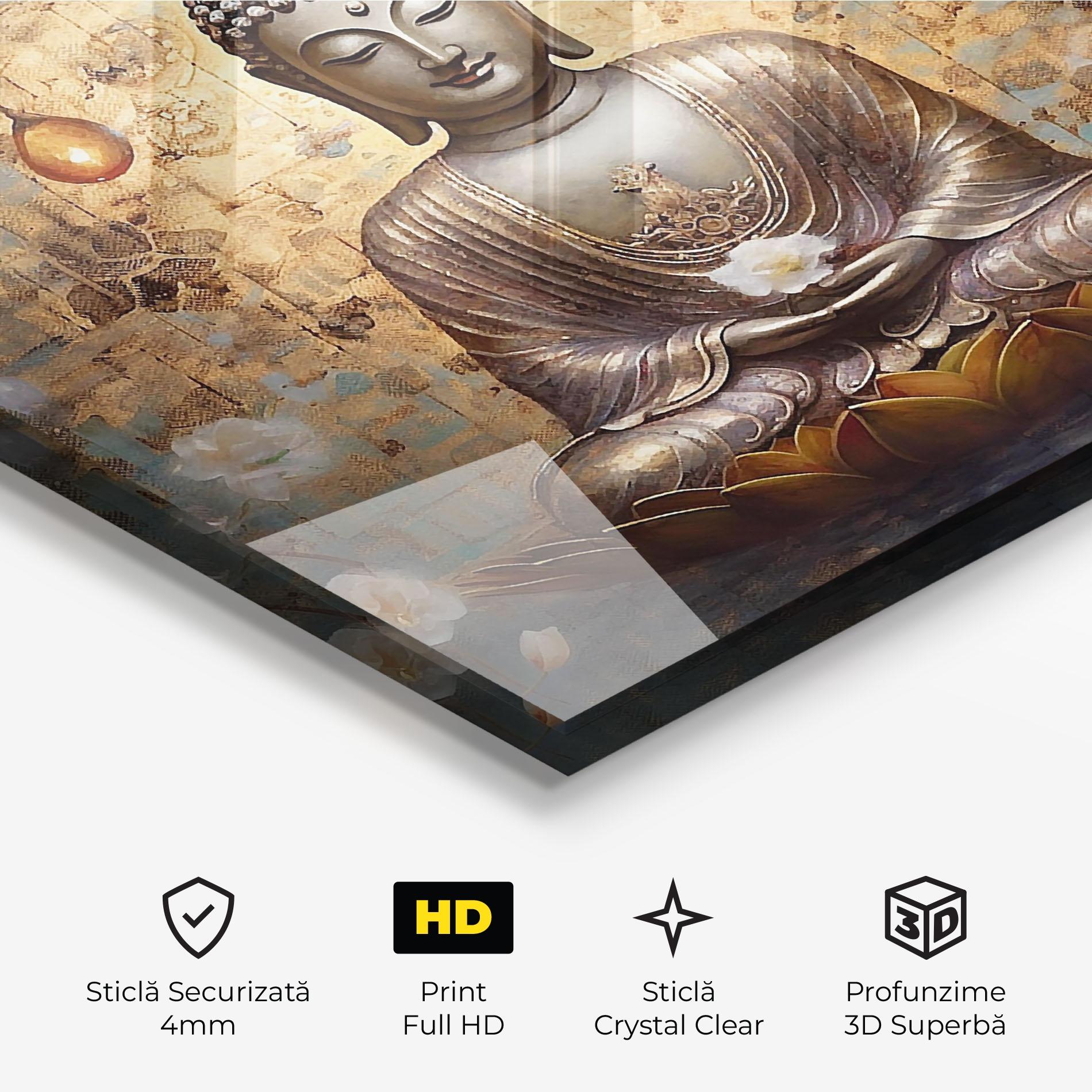 Tablou Sticla Buddha Meditation Art mockup 3