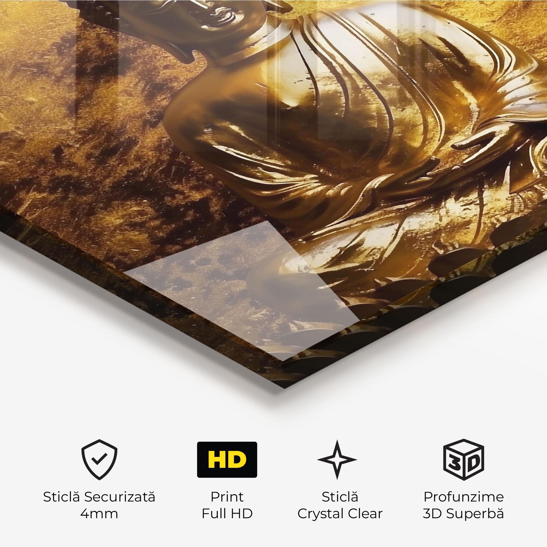 Tablou Sticla Statue Gold Buddha mockup 3