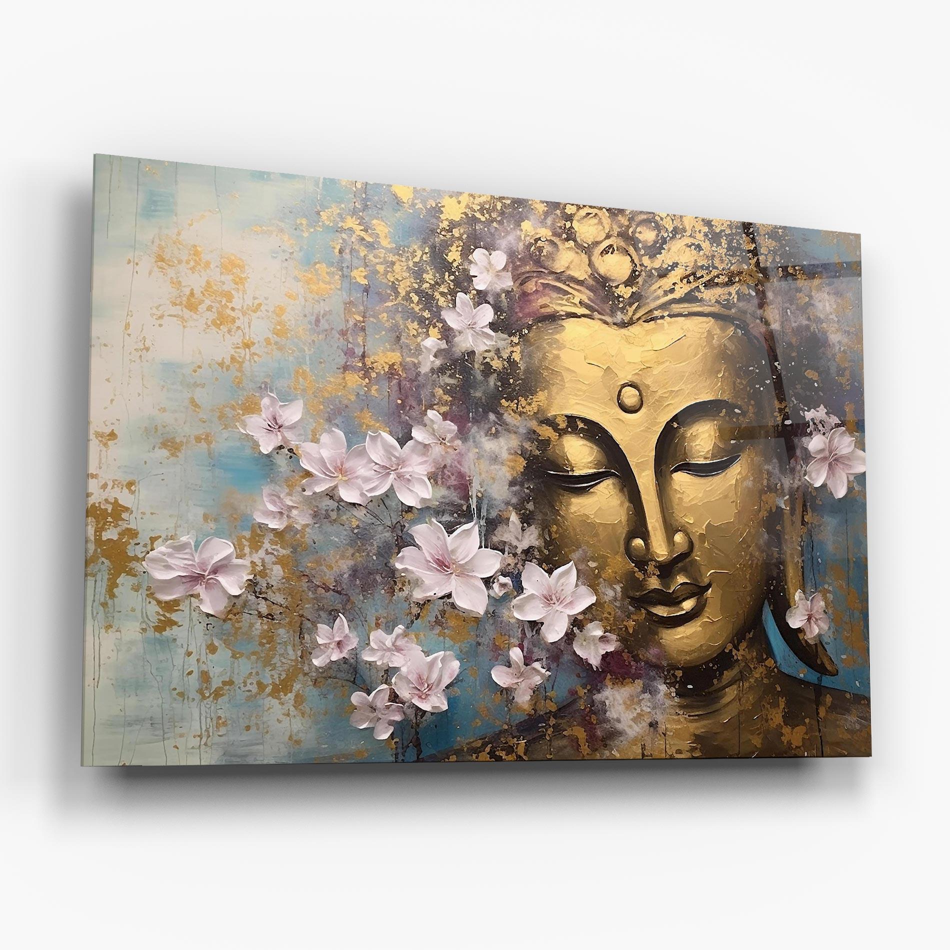 Tablou Sticla Abstract Buddha Plants mockup 6