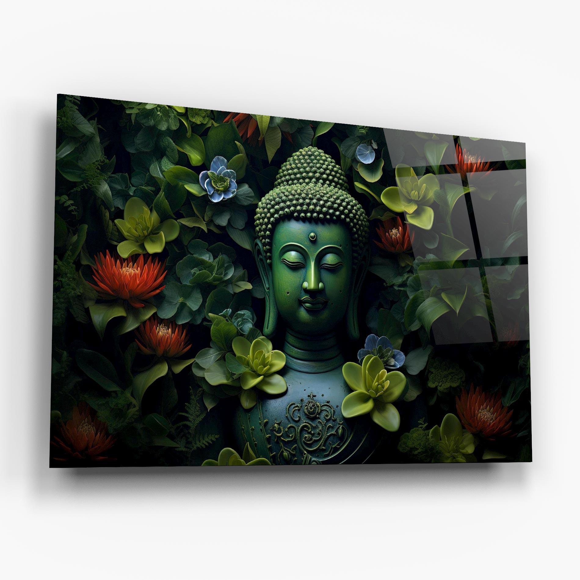 Tablou Sticla Blue Light Buddha mockup 6