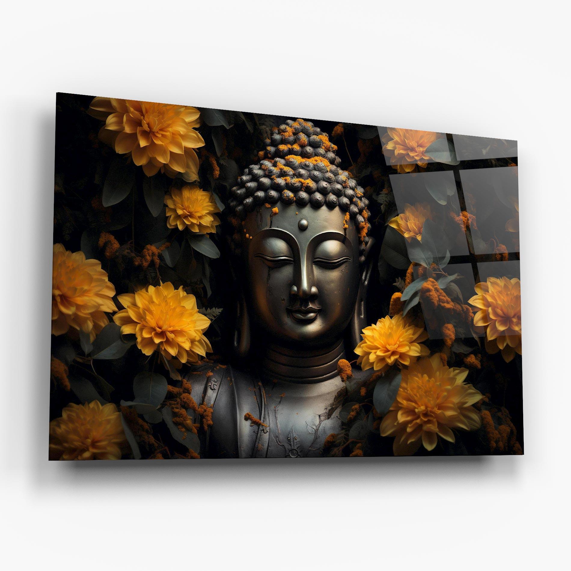 Tablou Sticla Buddha Peace Statue mockup 6