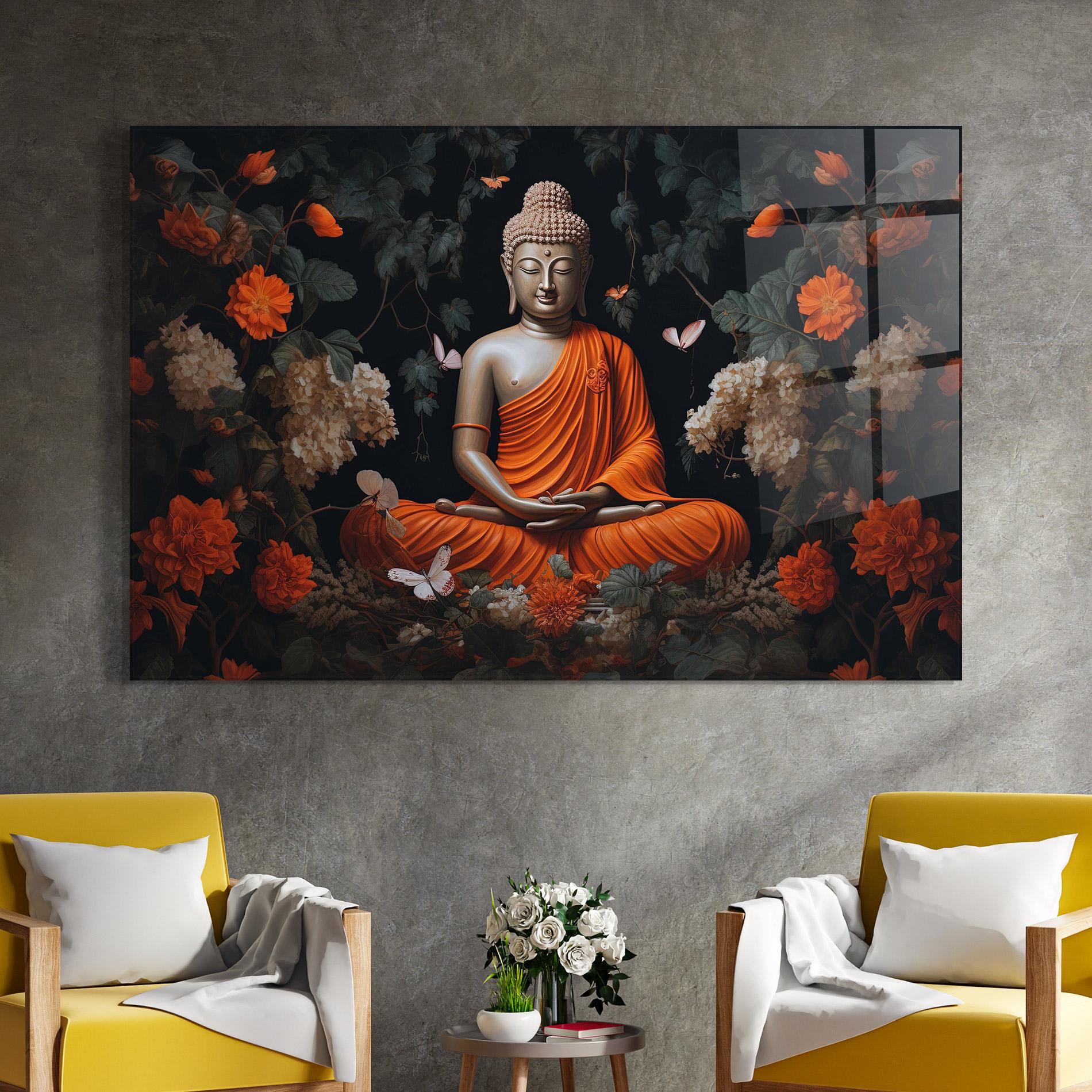 Tablou Sticla Butterfly Buddha mockup 4