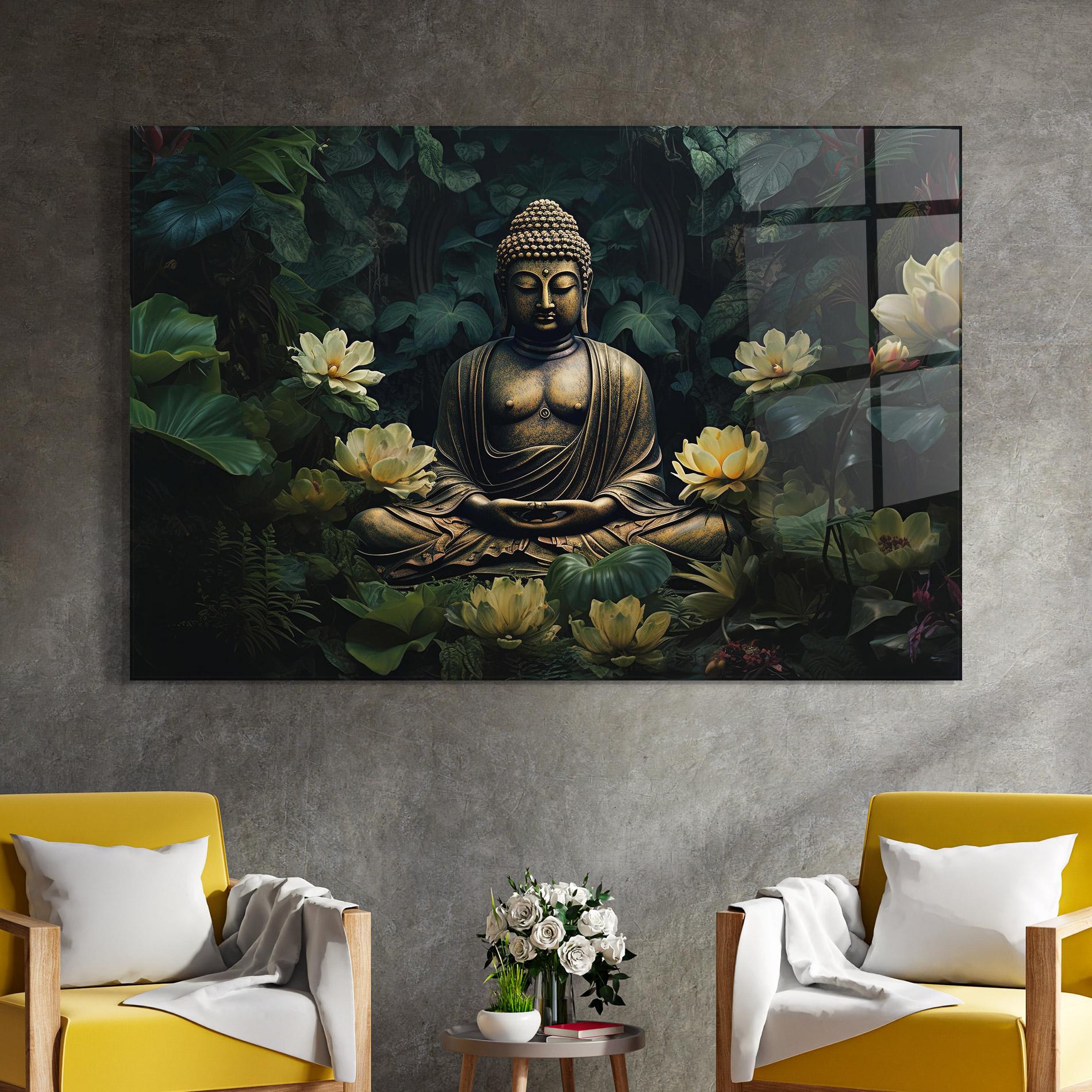 Tablou Sticla Calm Buddha Art mockup 4