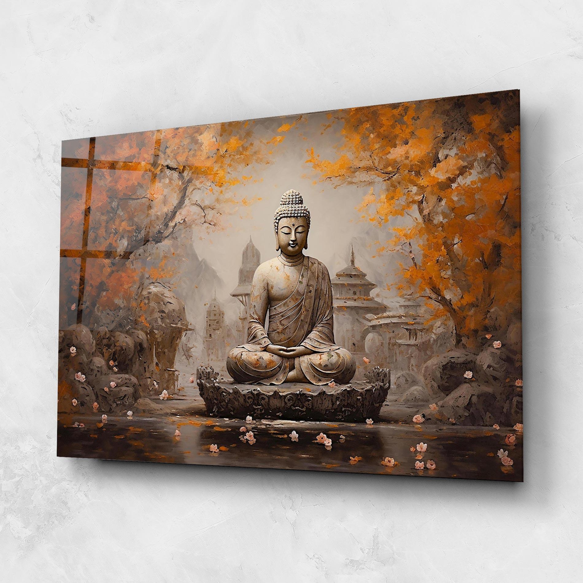 Tablou Sticla Beautiful Buddha Art mockup 1