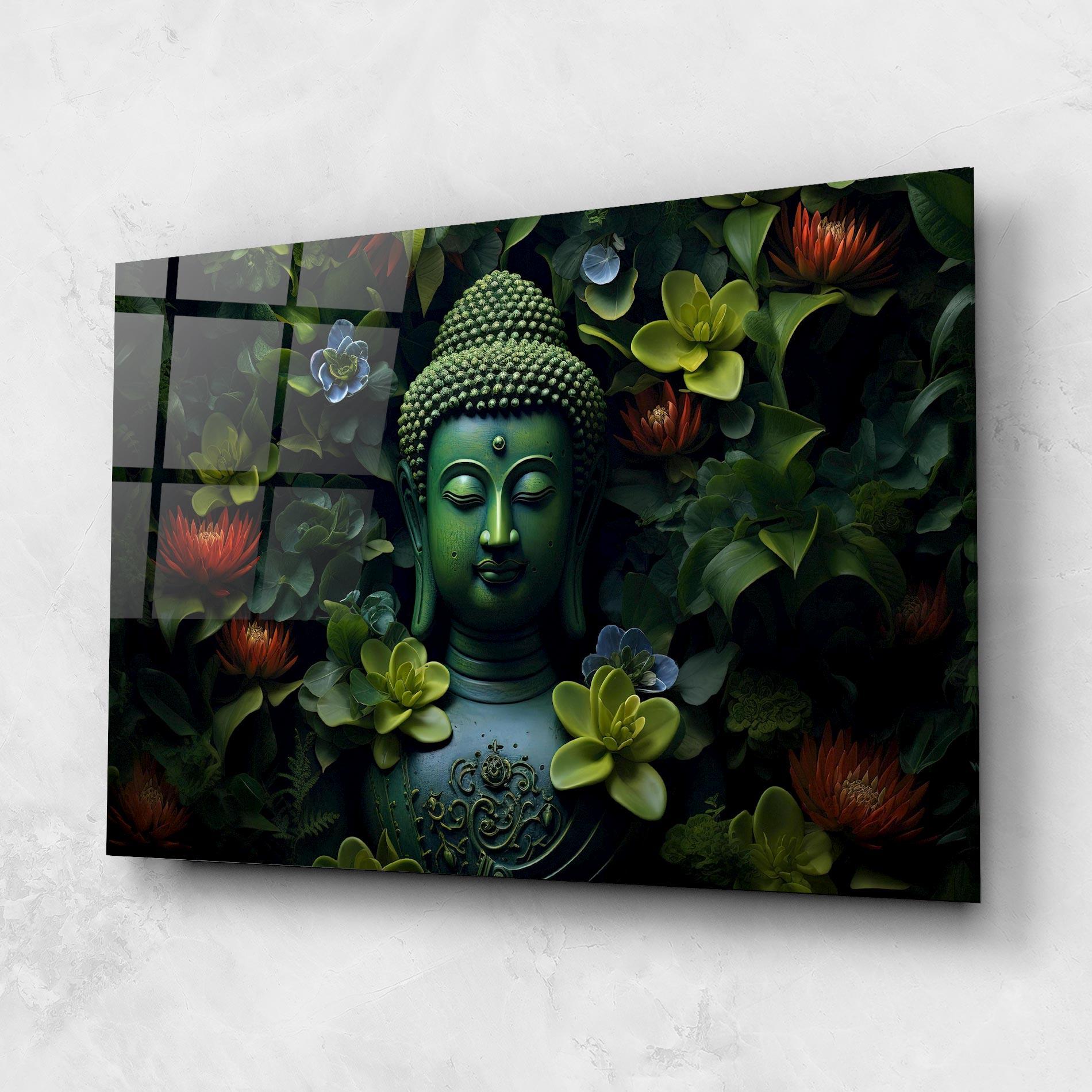 Tablou Sticla Blue Light Buddha mockup 1