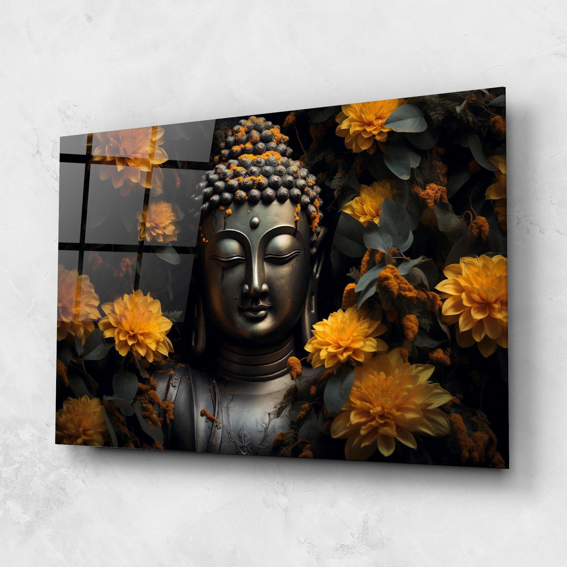 Tablou Sticla Buddha Peace Statue mockup 1