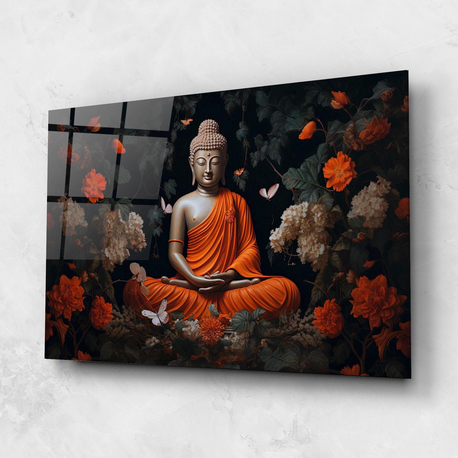 Tablou Sticla Butterfly Buddha mockup 1