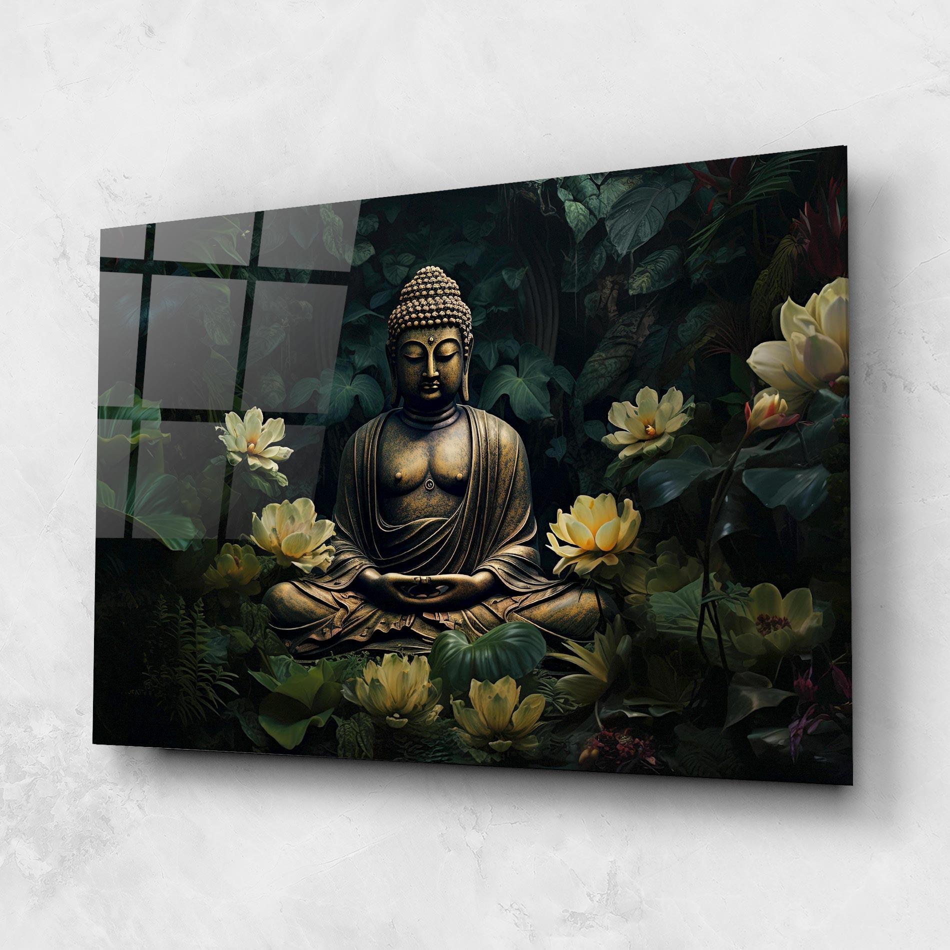 Tablou Sticla Calm Buddha Art mockup 1
