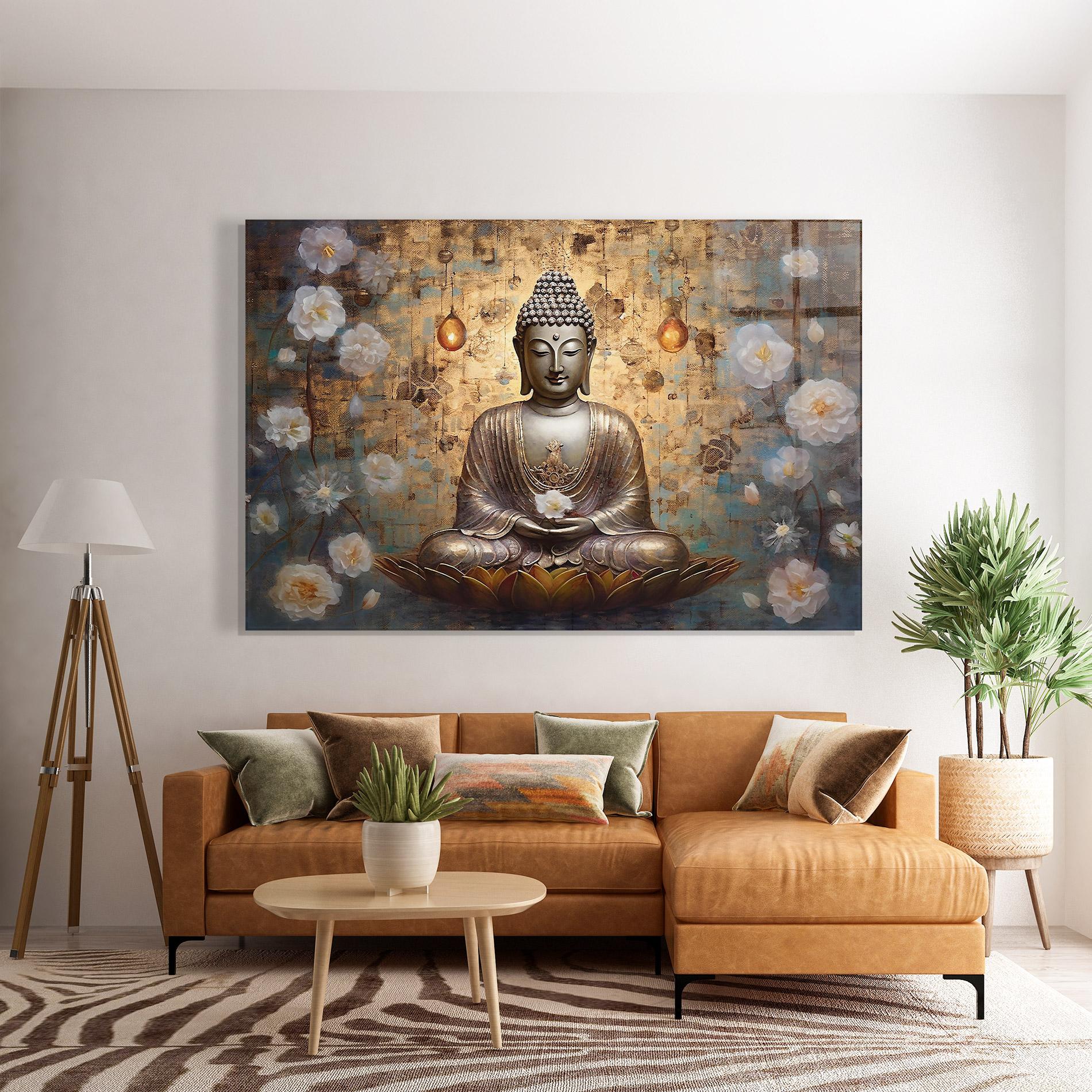 Tablou Sticla Buddha Meditation Art mockup 7