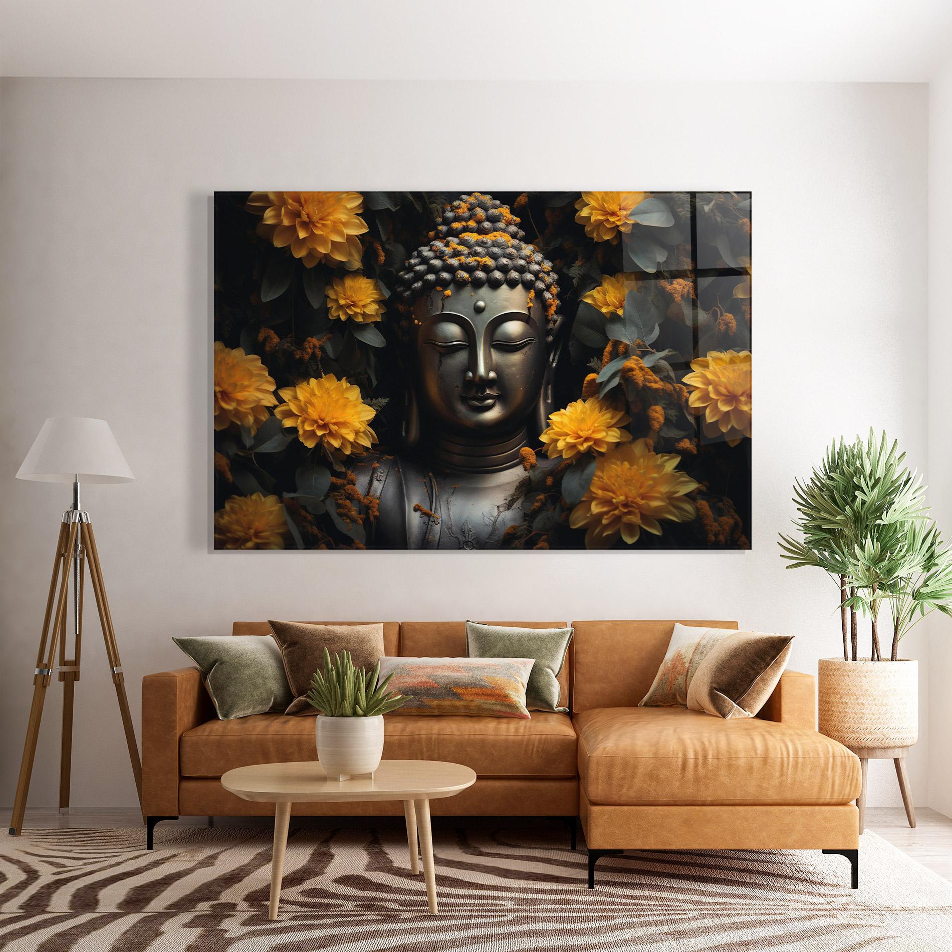 Tablou Sticla Buddha Peace Statue mockup 7