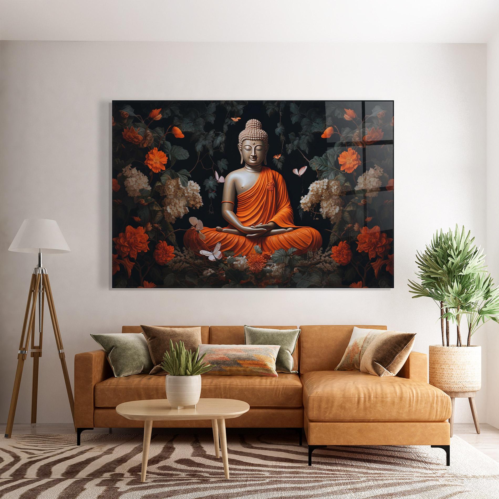 Tablou Sticla Butterfly Buddha mockup 7