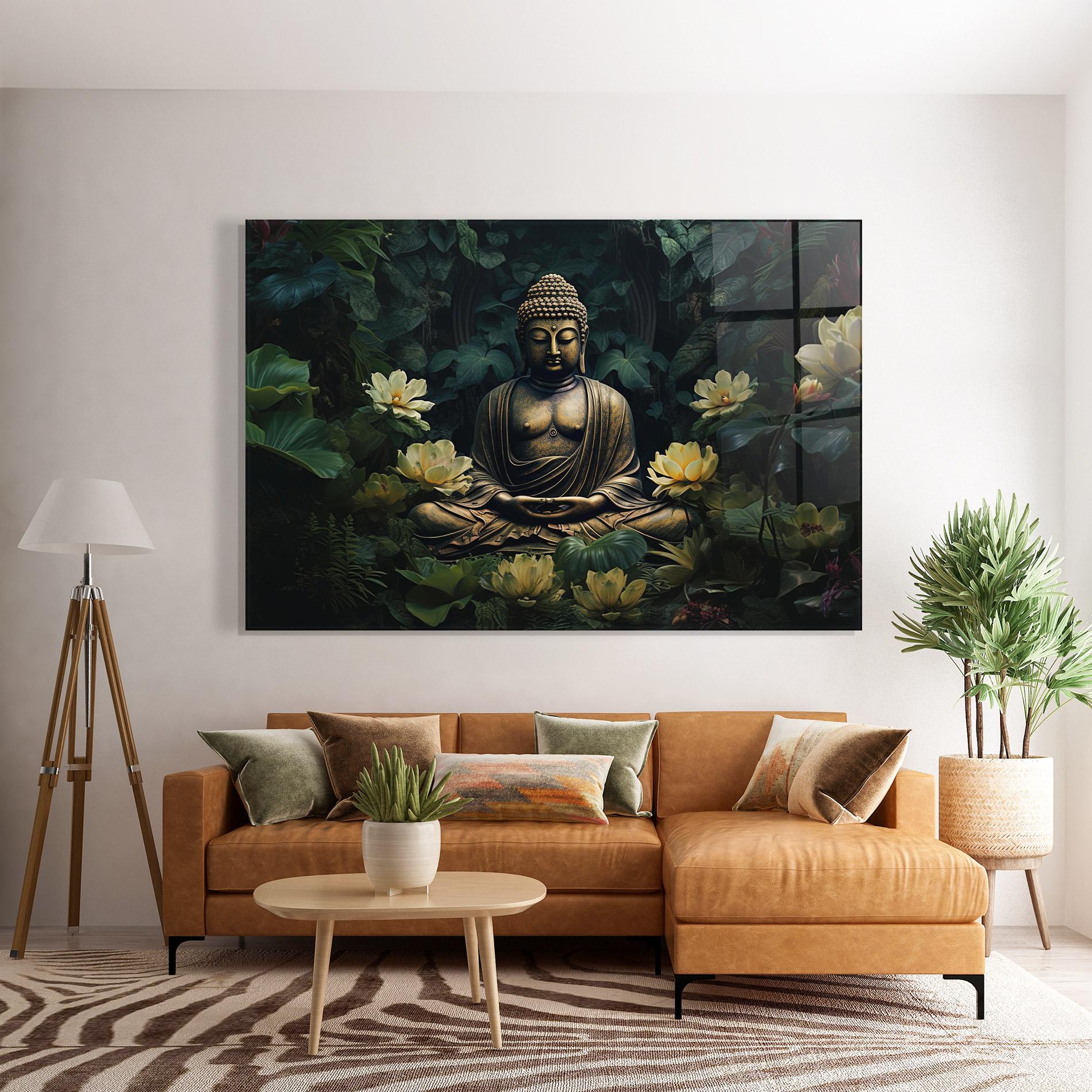Tablou Sticla Calm Buddha Art mockup 7