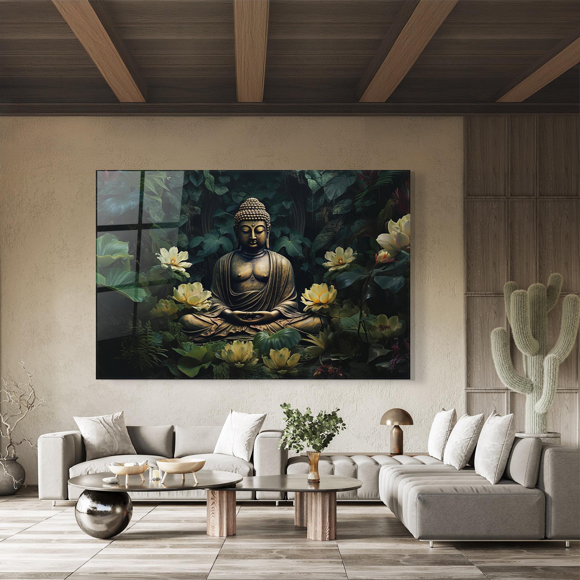 Tablou Sticla Calm Buddha Art mockup 8