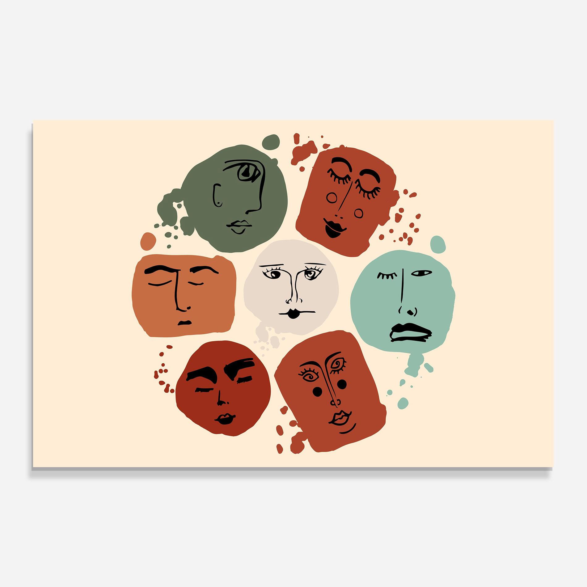 Tablou Sticla Circle Faces mockup 0