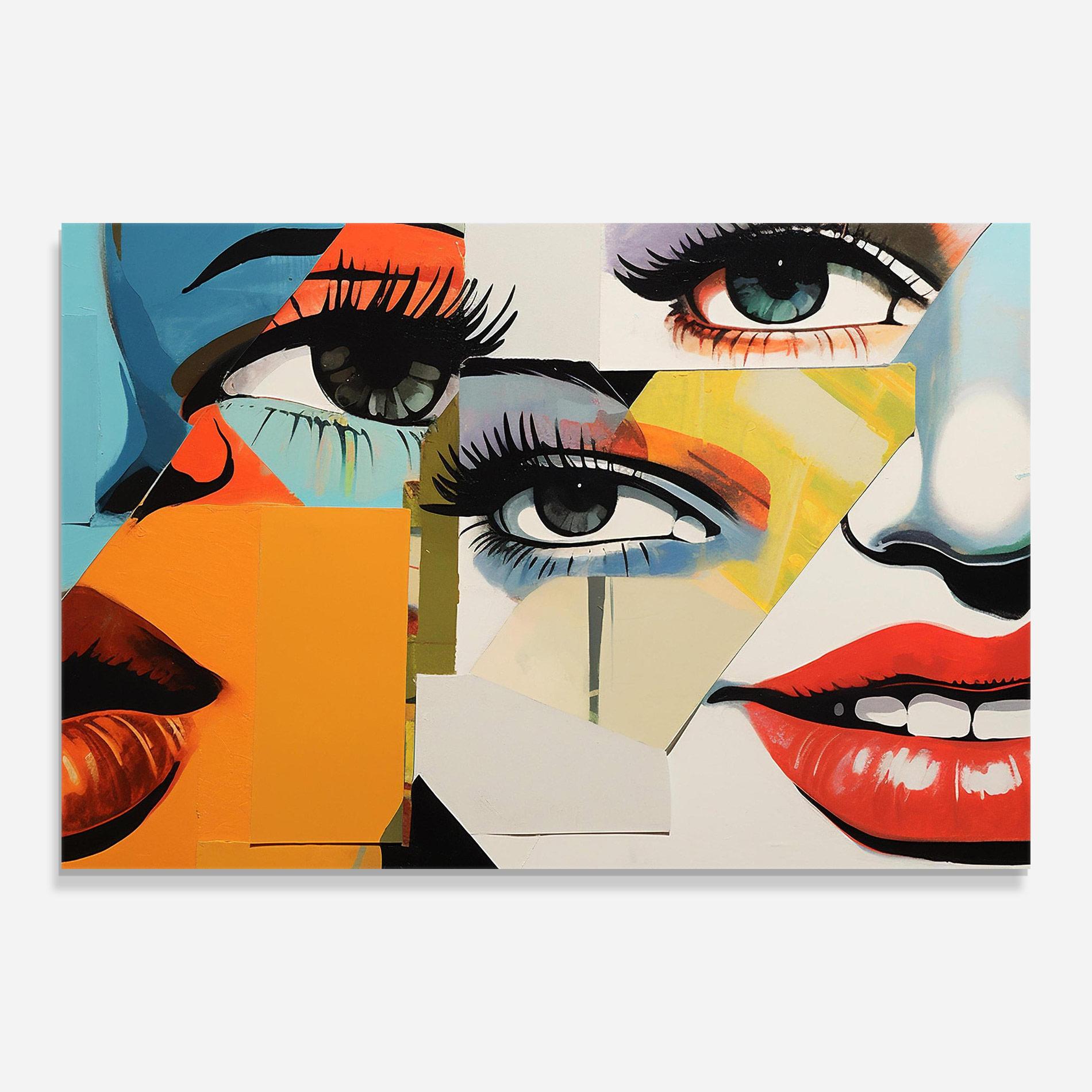 Tablou Sticla Drawing Collage mockup 0