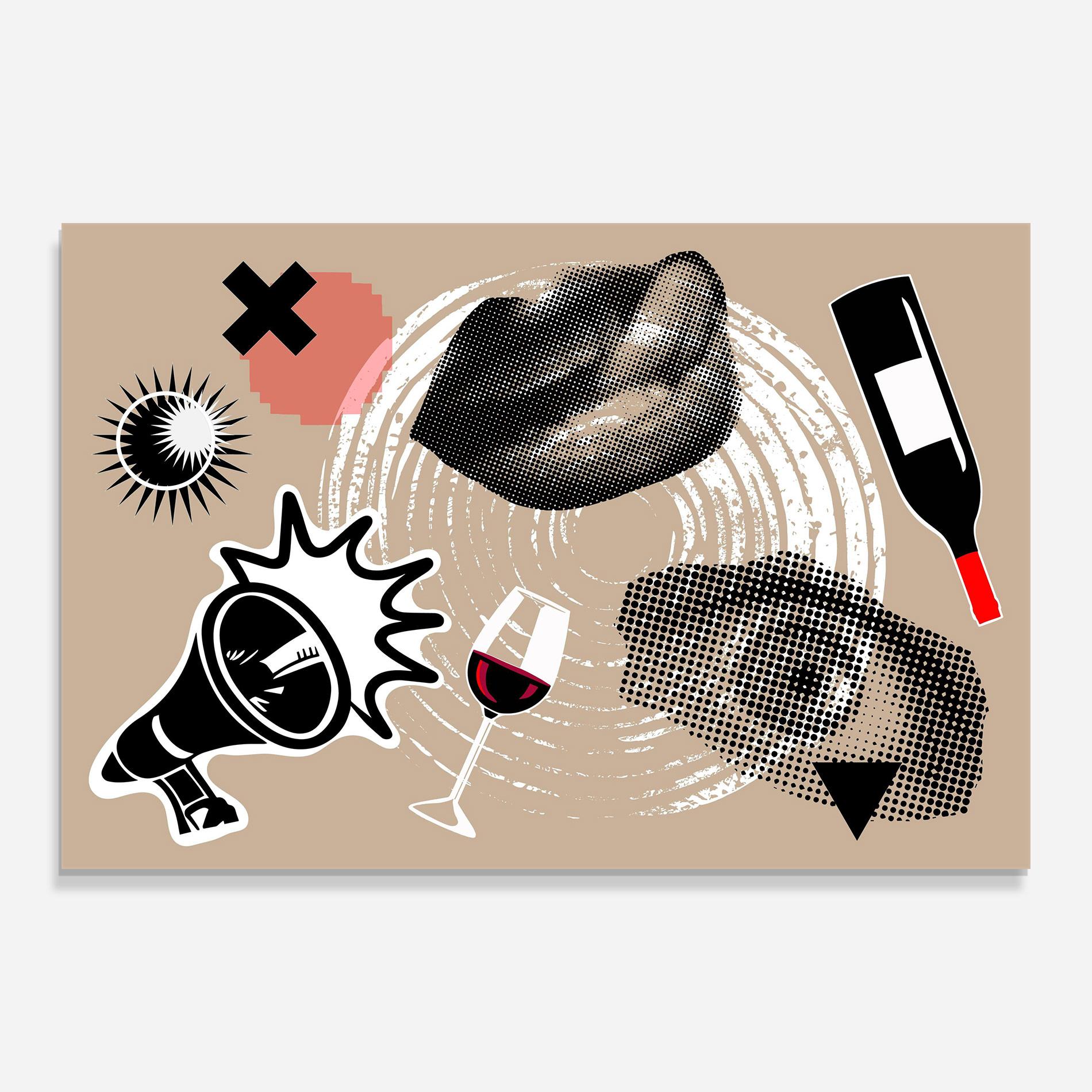 Tablou Sticla Lips Mouth Collage mockup 0