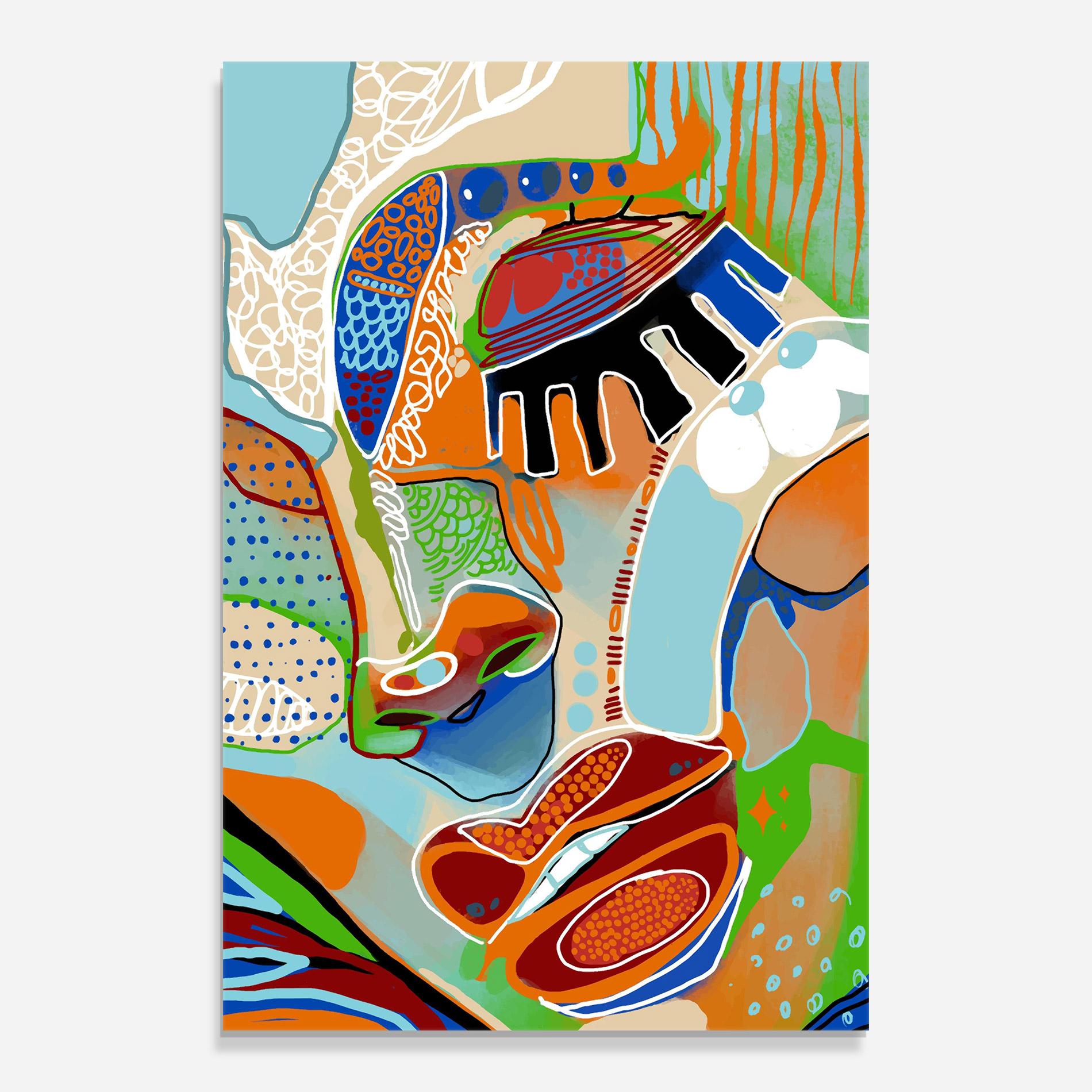 Tablou Sticla Abstract Face Art mockup 0