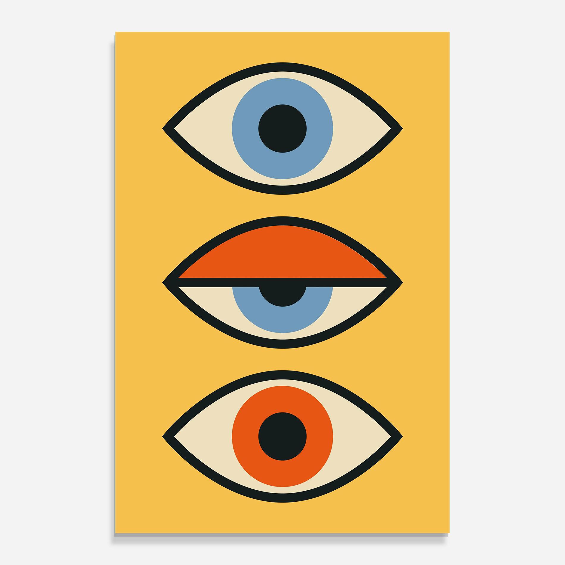 Tablou Sticla Blue Orange Eye mockup 0