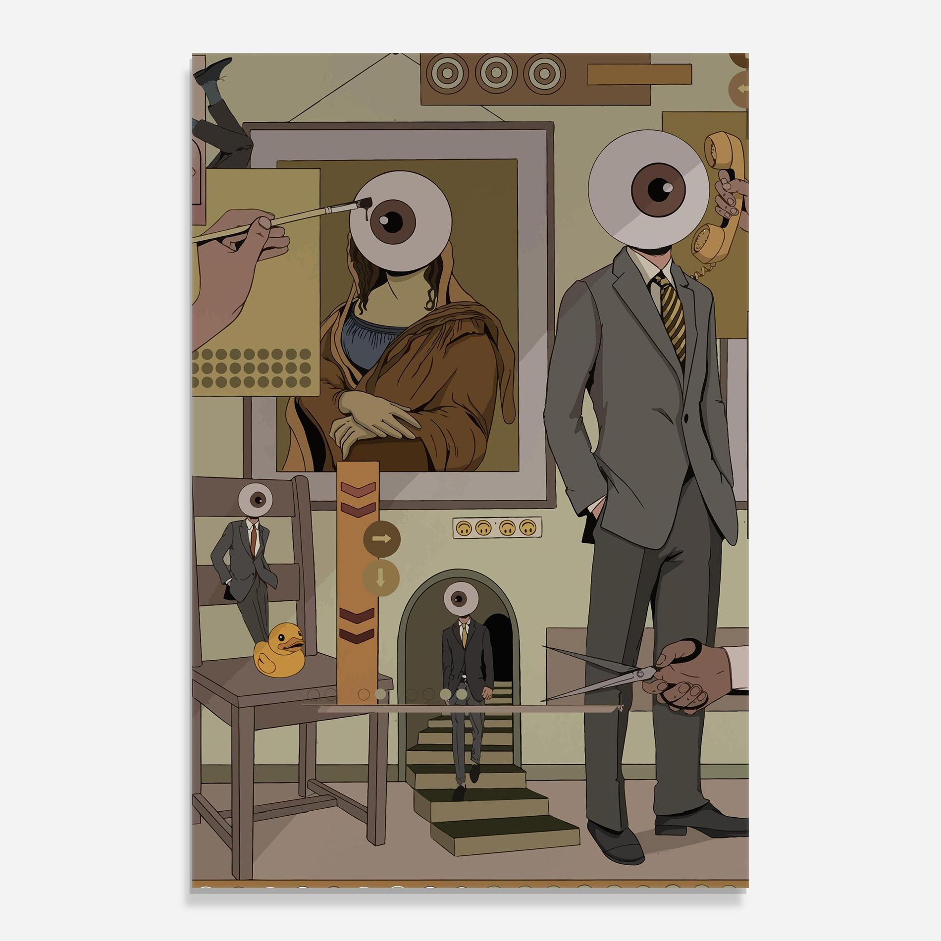 Tablou Sticla Eyes Man mockup 0